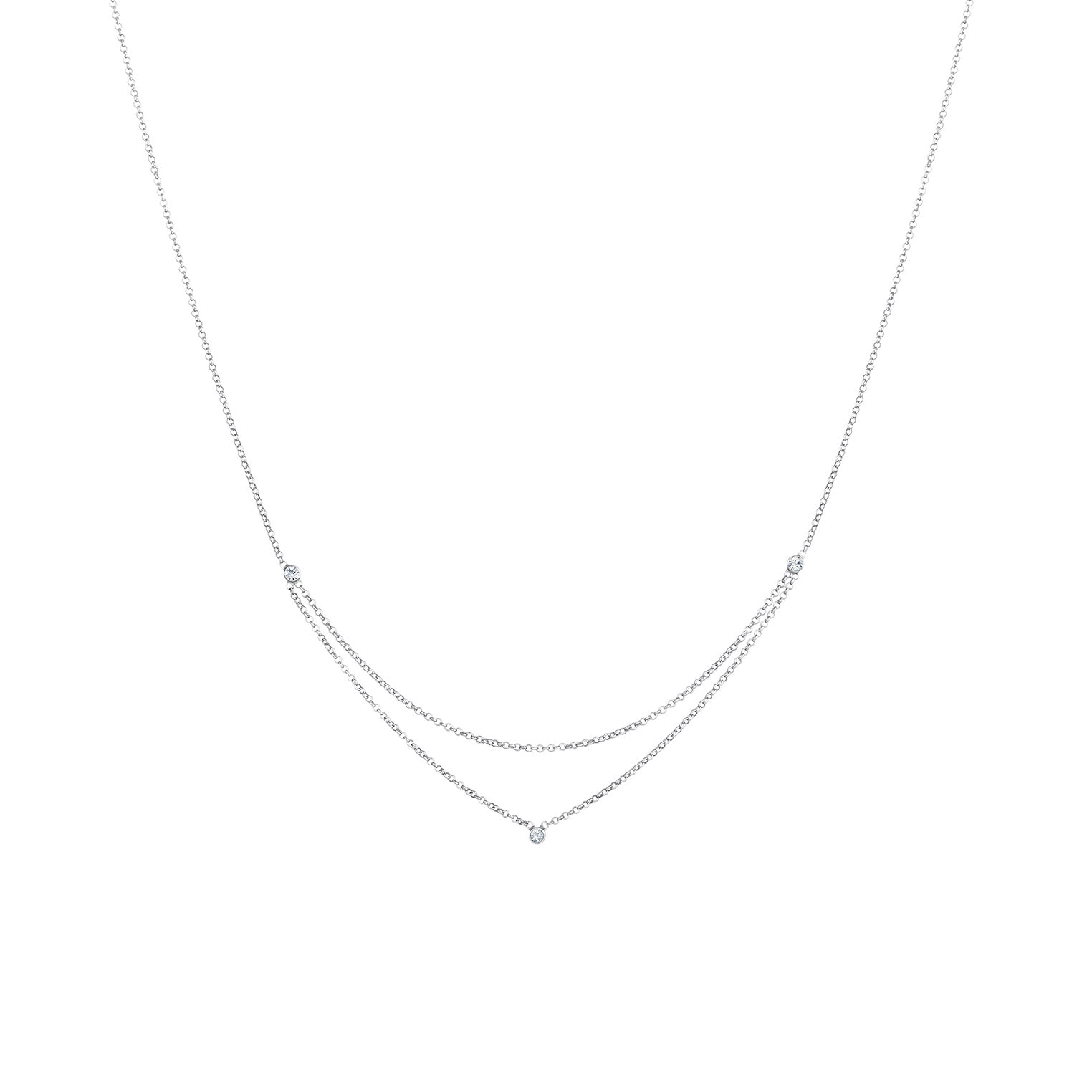 Silber - Elli | Halskette | Mit Kristallen von Swarovski® (Weiß) | 925er Sterling Silber