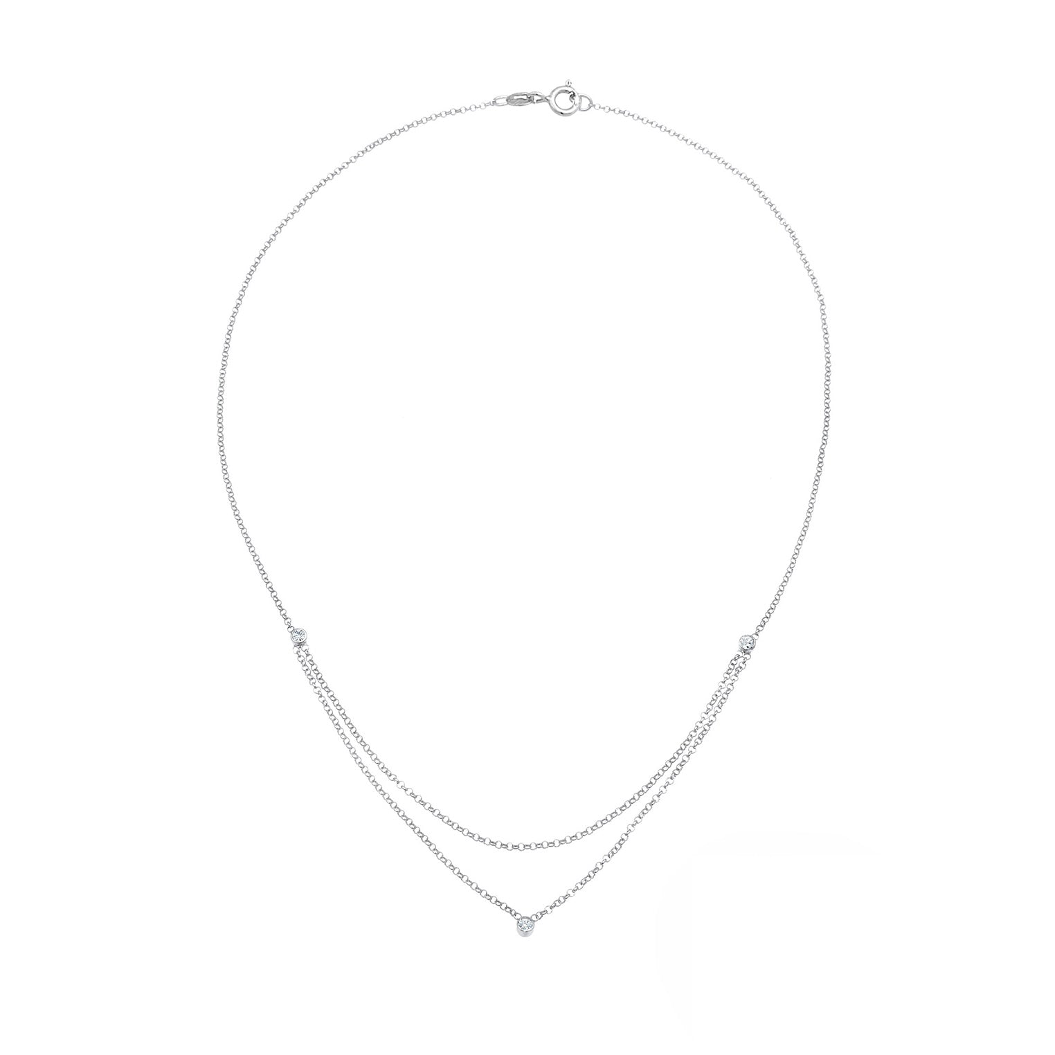 Silber - Elli | Halskette | Mit Kristallen von Swarovski® (Weiß) | 925er Sterling Silber