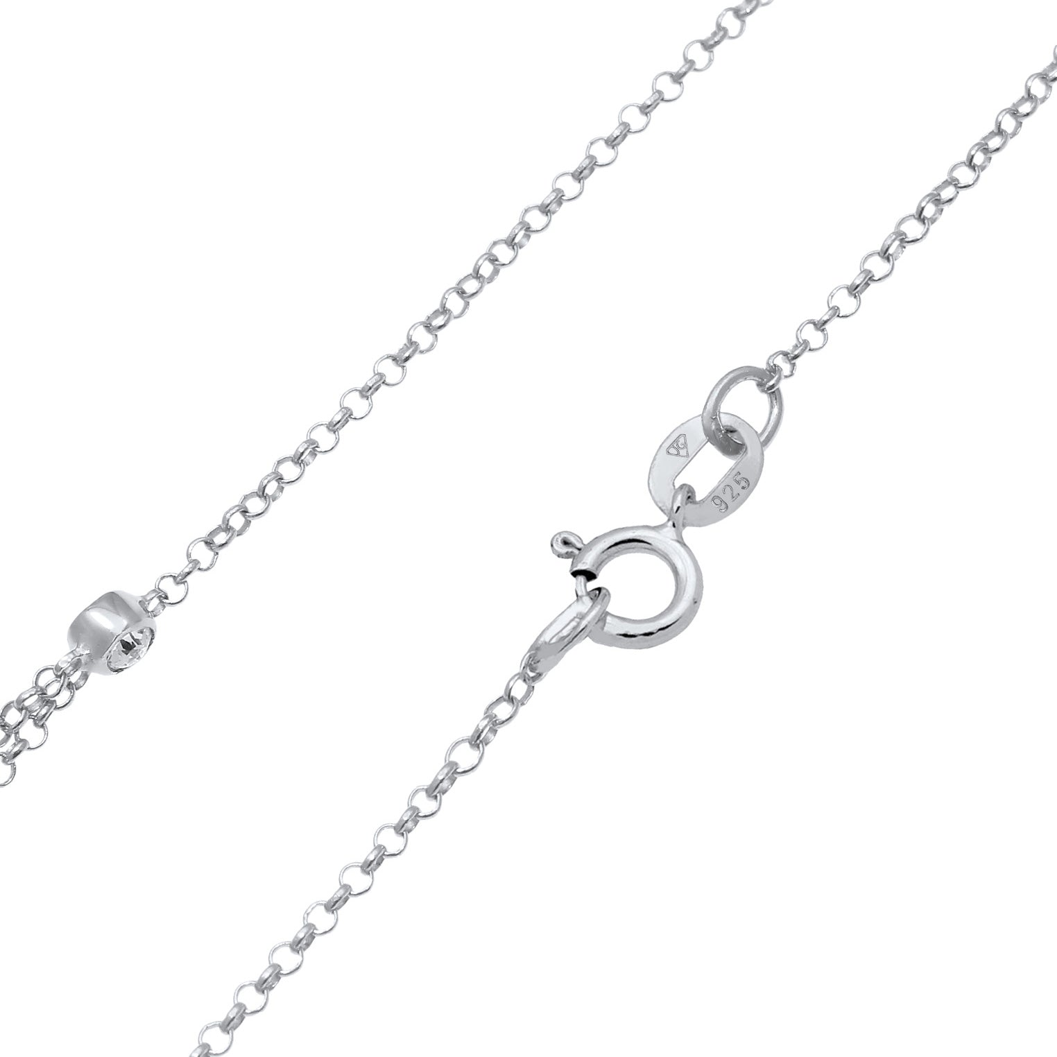 Silber - Elli | Halskette | Mit Kristallen von Swarovski® (Weiß) | 925er Sterling Silber