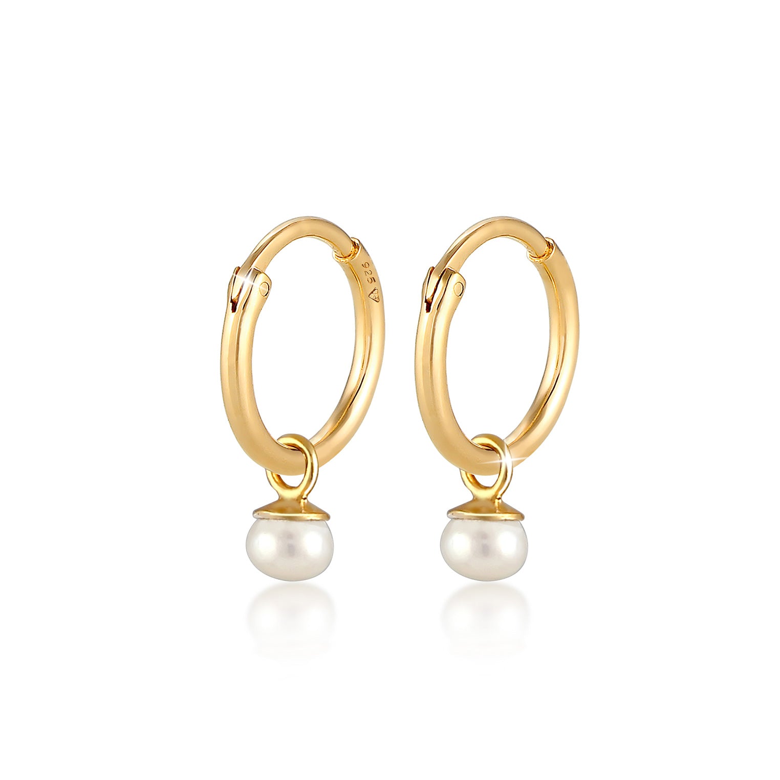 Gold - Elli PREMIUM | Ohrhänger | Süßwasserperle | 925 Sterling Silber vergoldet
