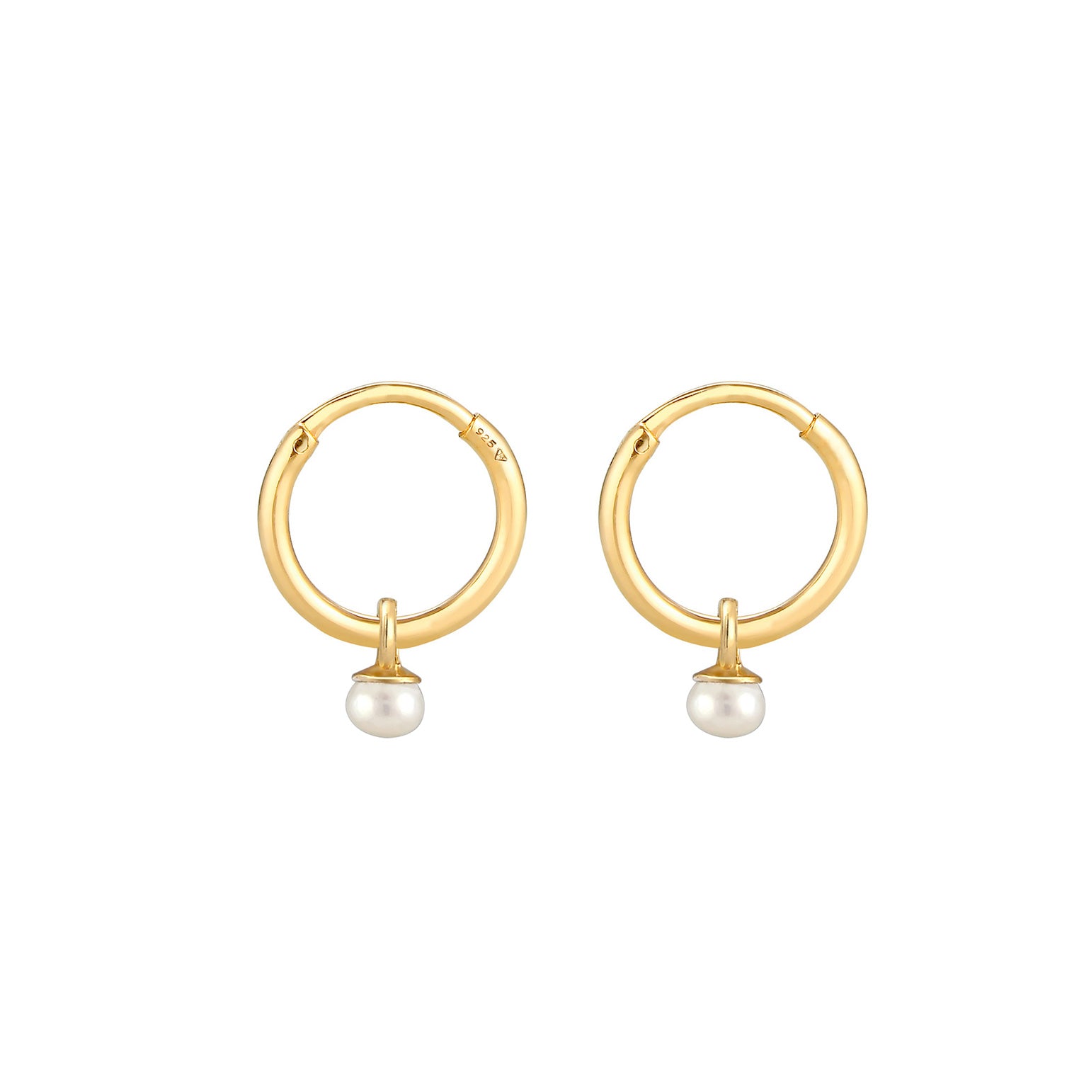 Gold - Elli PREMIUM | Ohrhänger | Süßwasserperle | 925 Sterling Silber vergoldet