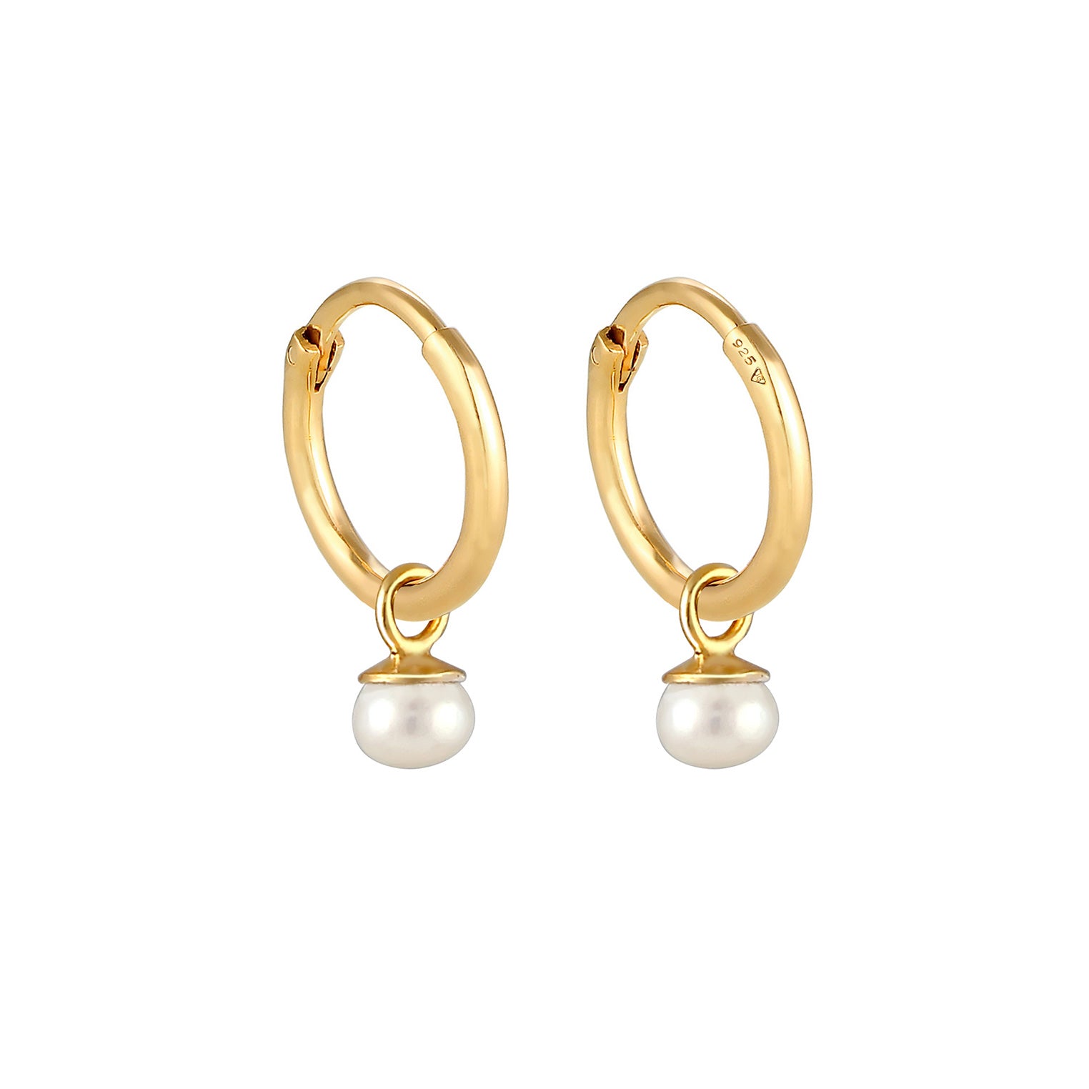 Gold - Elli PREMIUM | Ohrhänger | Süßwasserperle | 925 Sterling Silber vergoldet