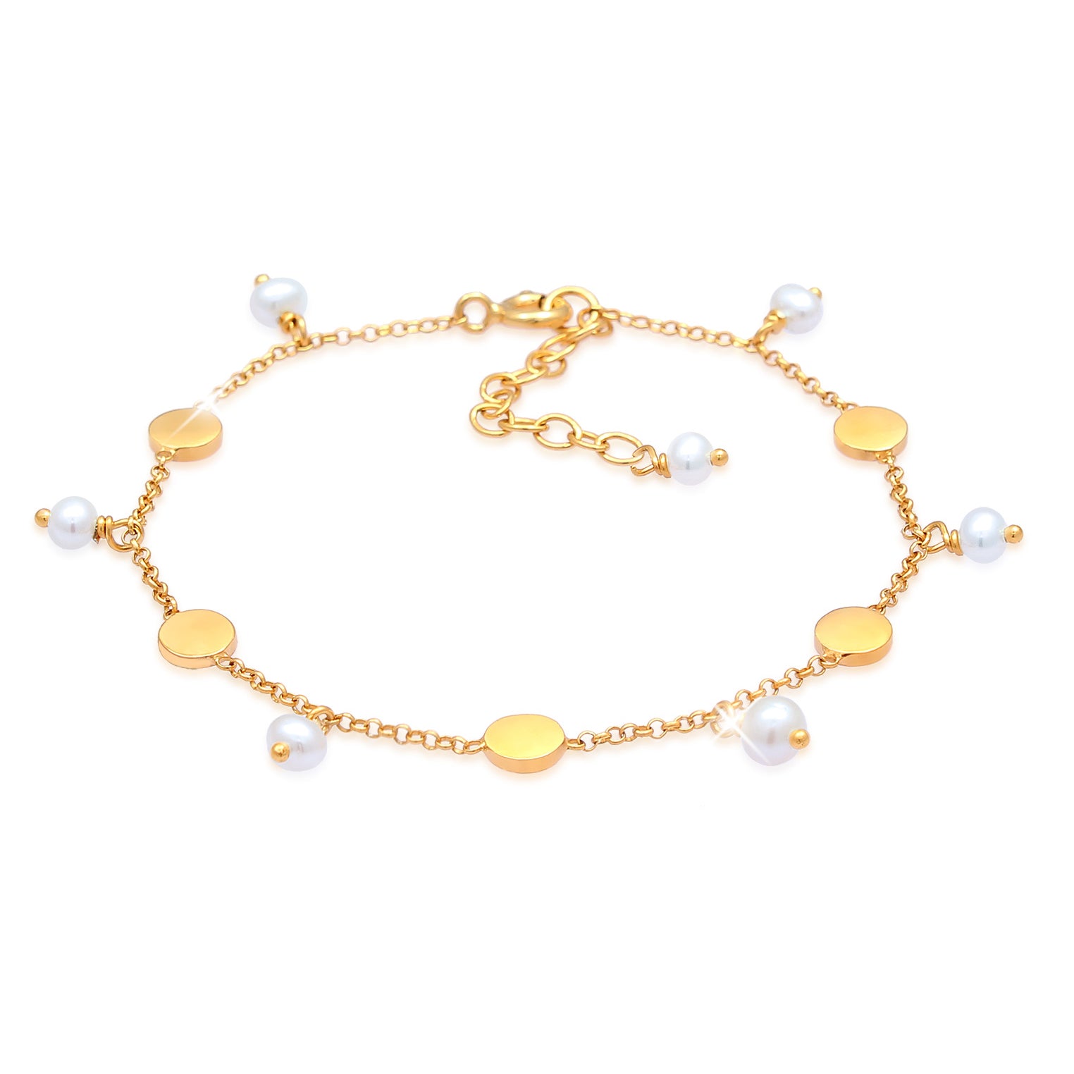 Gold - Elli PREMIUM | Armband | Süßwasserperle | 925 Sterling Silber vergoldet