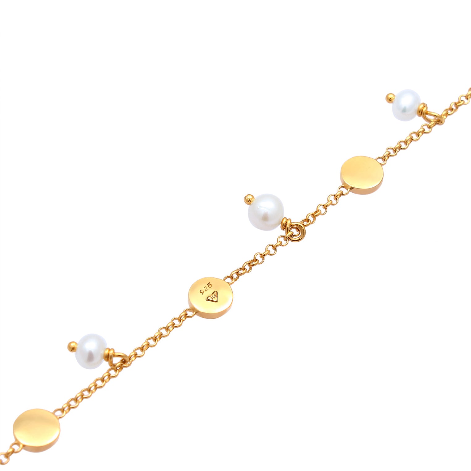 Gold - Elli PREMIUM | Armband | Süßwasserperle | 925 Sterling Silber vergoldet