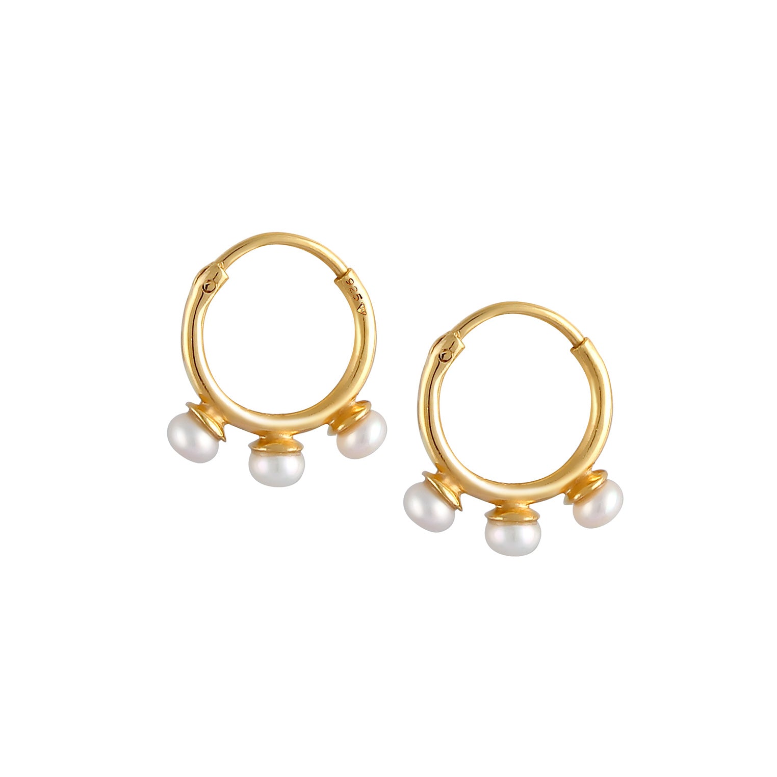 Gold - Elli PREMIUM | Ohrhänger | Süßwasserperle | 925 Sterling Silber vergoldet