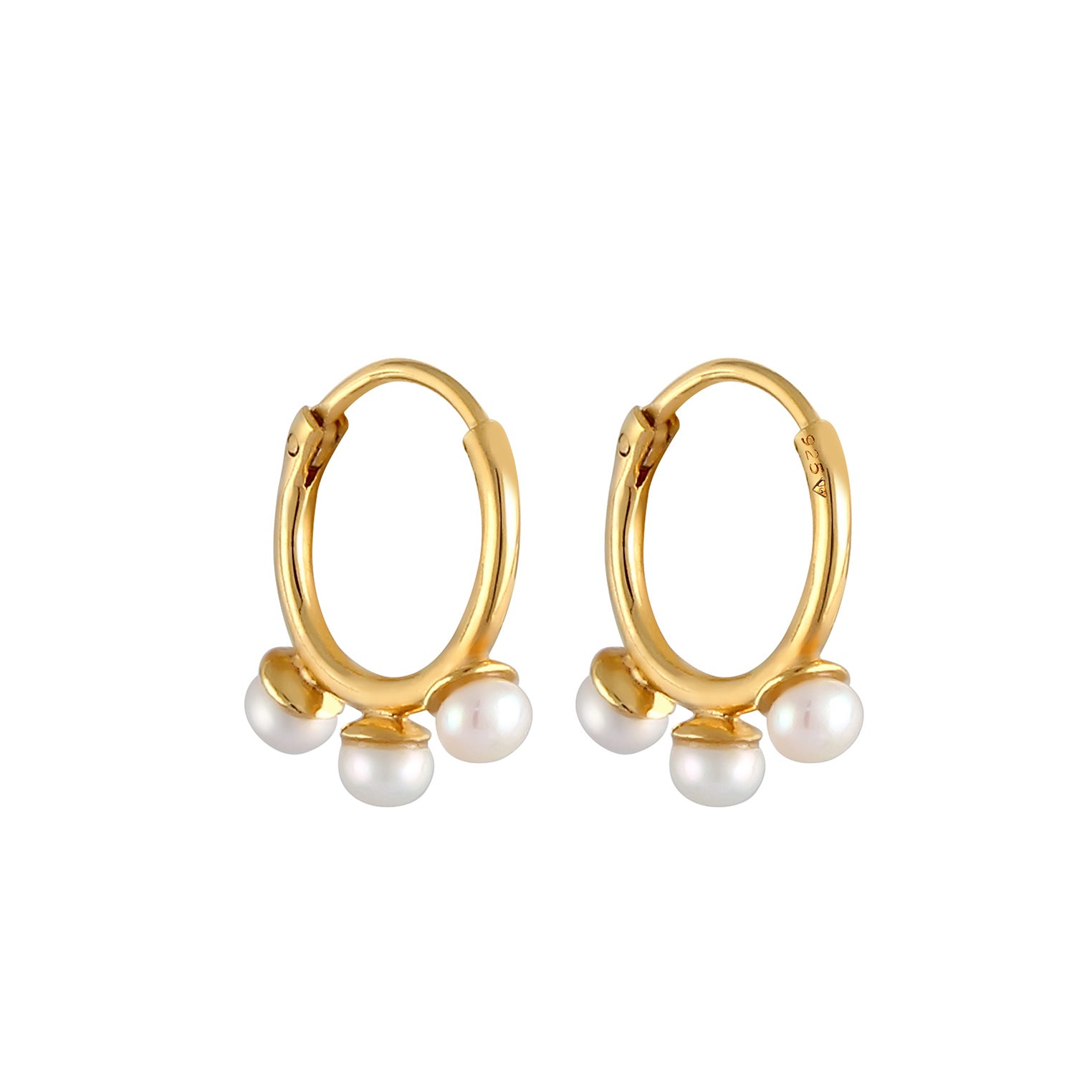 Gold - Elli PREMIUM | Ohrhänger | Süßwasserperle | 925 Sterling Silber vergoldet