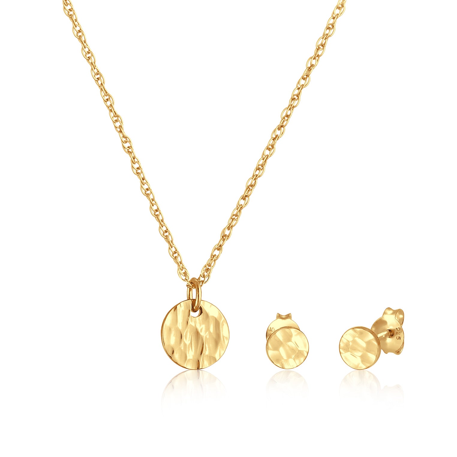 Gold - Elli | Schmuckset  Geo | 925 Sterling Silber vergoldet