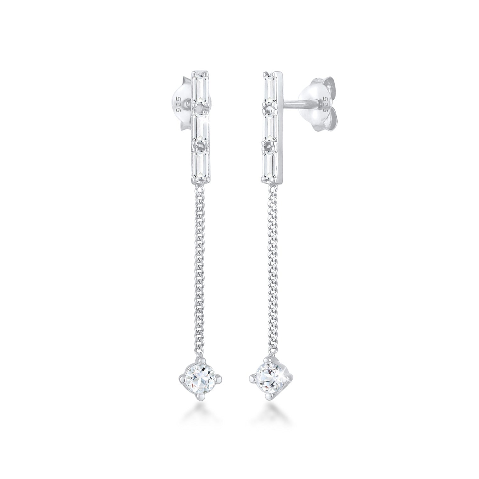 Silber - Elli PREMIUM | Ohrhänger| Topas ( Weiß ) | 925er Sterling Silber