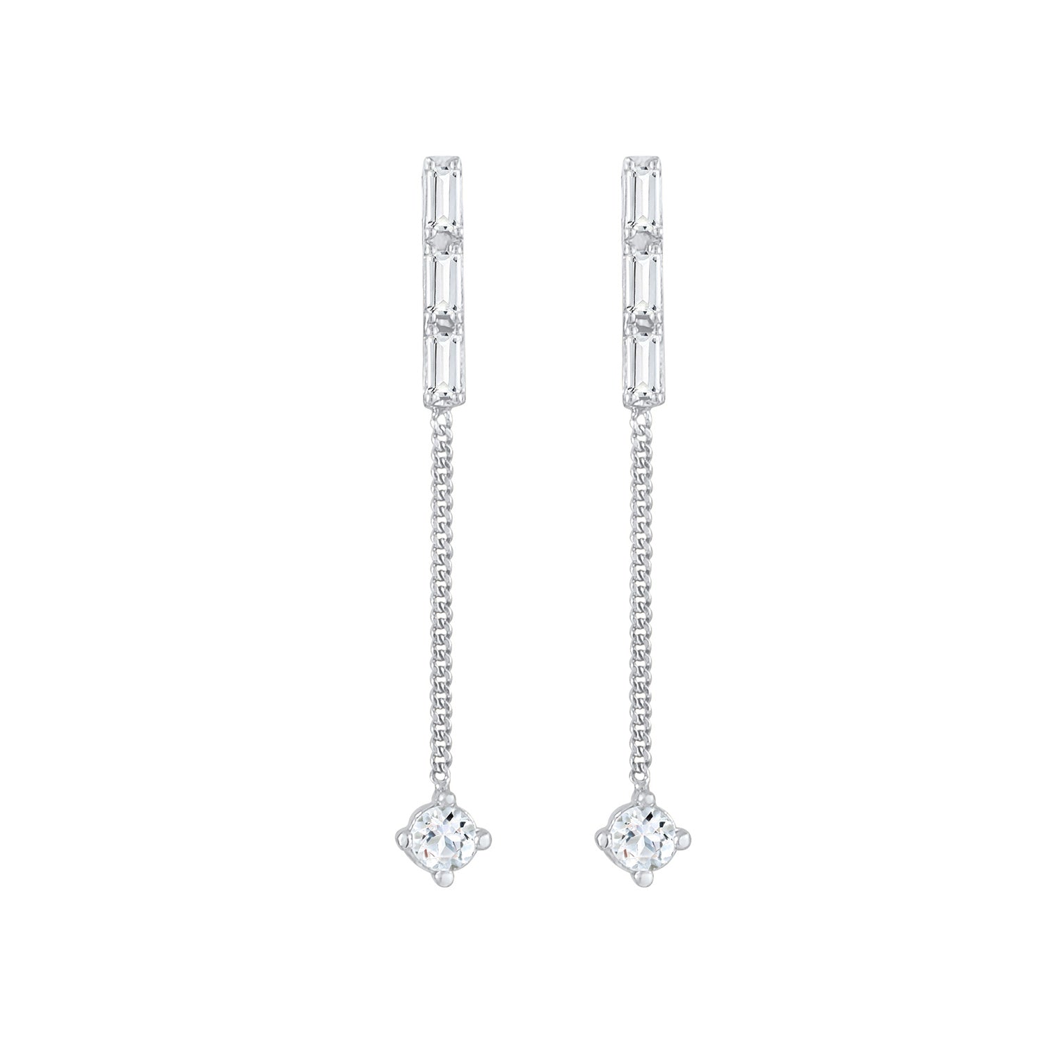 Silber - Elli PREMIUM | Ohrhänger| Topas ( Weiß ) | 925er Sterling Silber