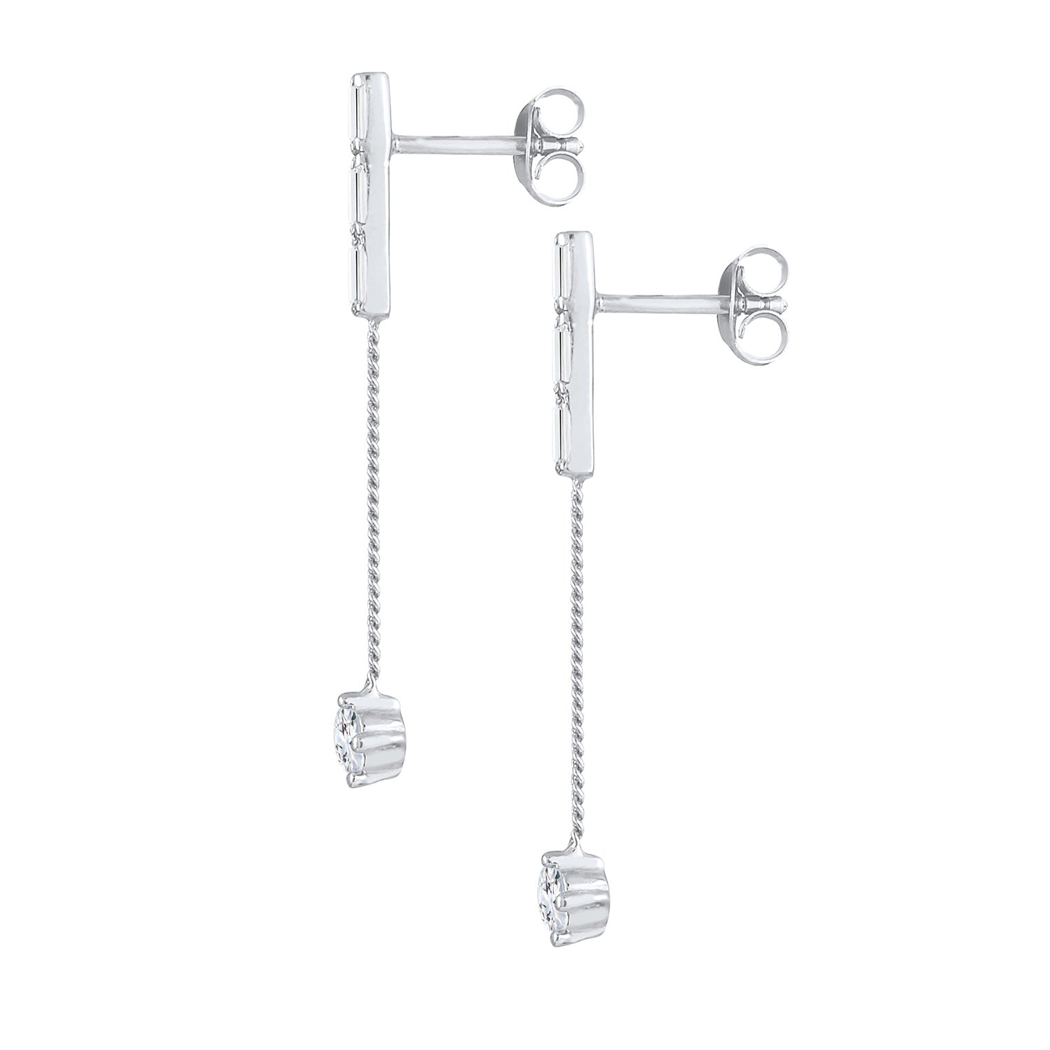 Silber - Elli PREMIUM | Ohrhänger| Topas ( Weiß ) | 925er Sterling Silber