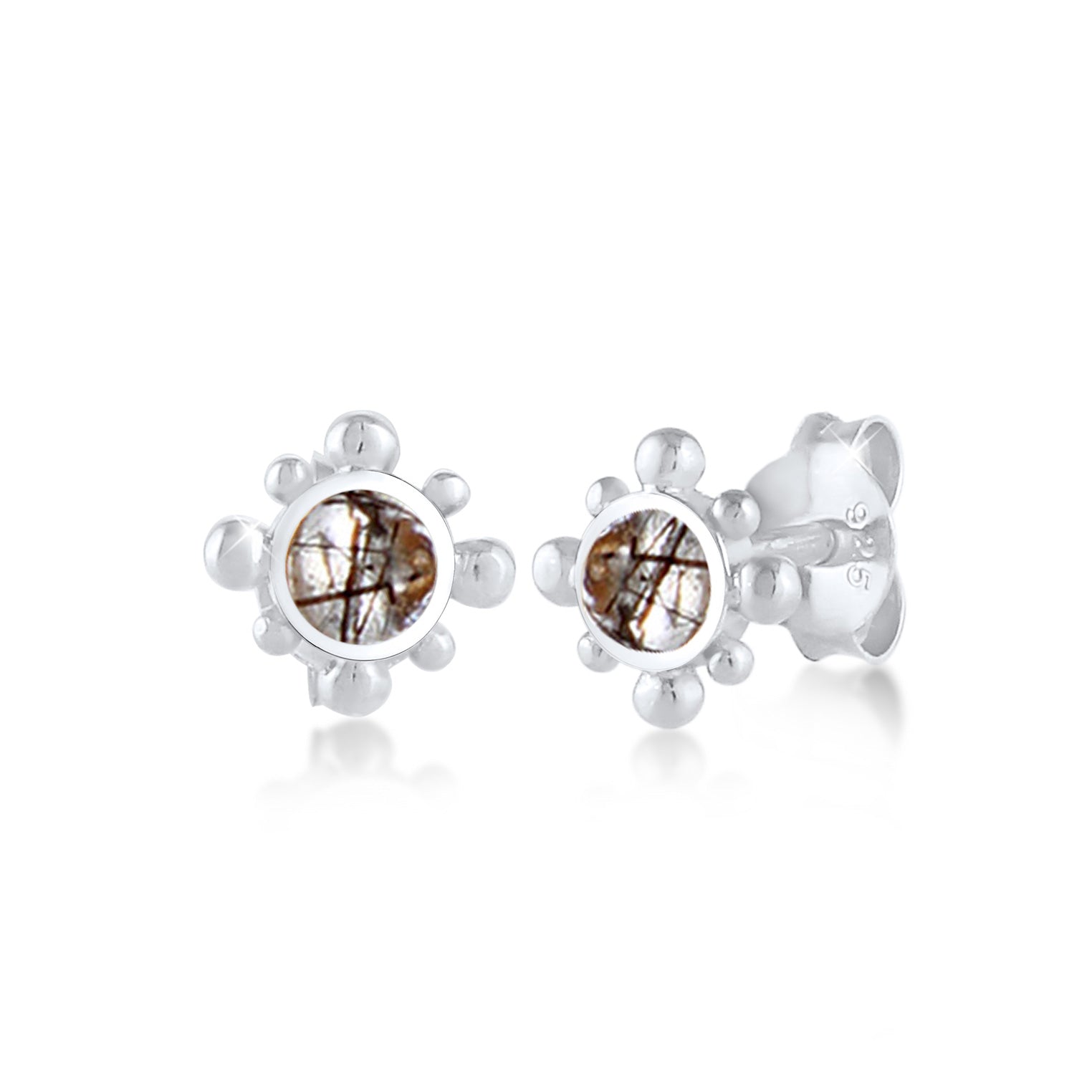 Silber - Elli | Ohrstecker | Quarz ( Transparent ) | 925er Sterling Silber