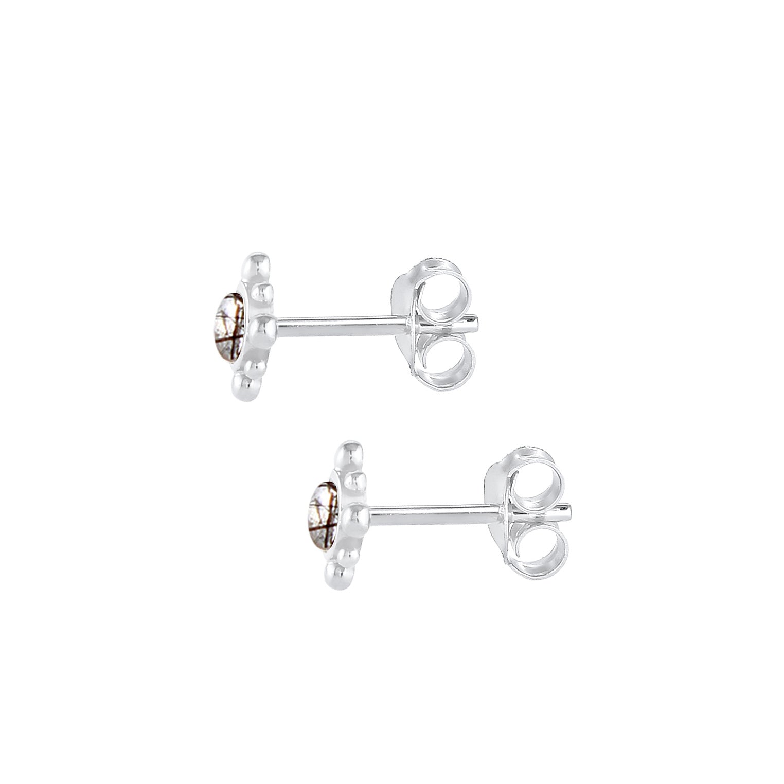 Silber - Elli | Ohrstecker | Quarz ( Transparent ) | 925er Sterling Silber