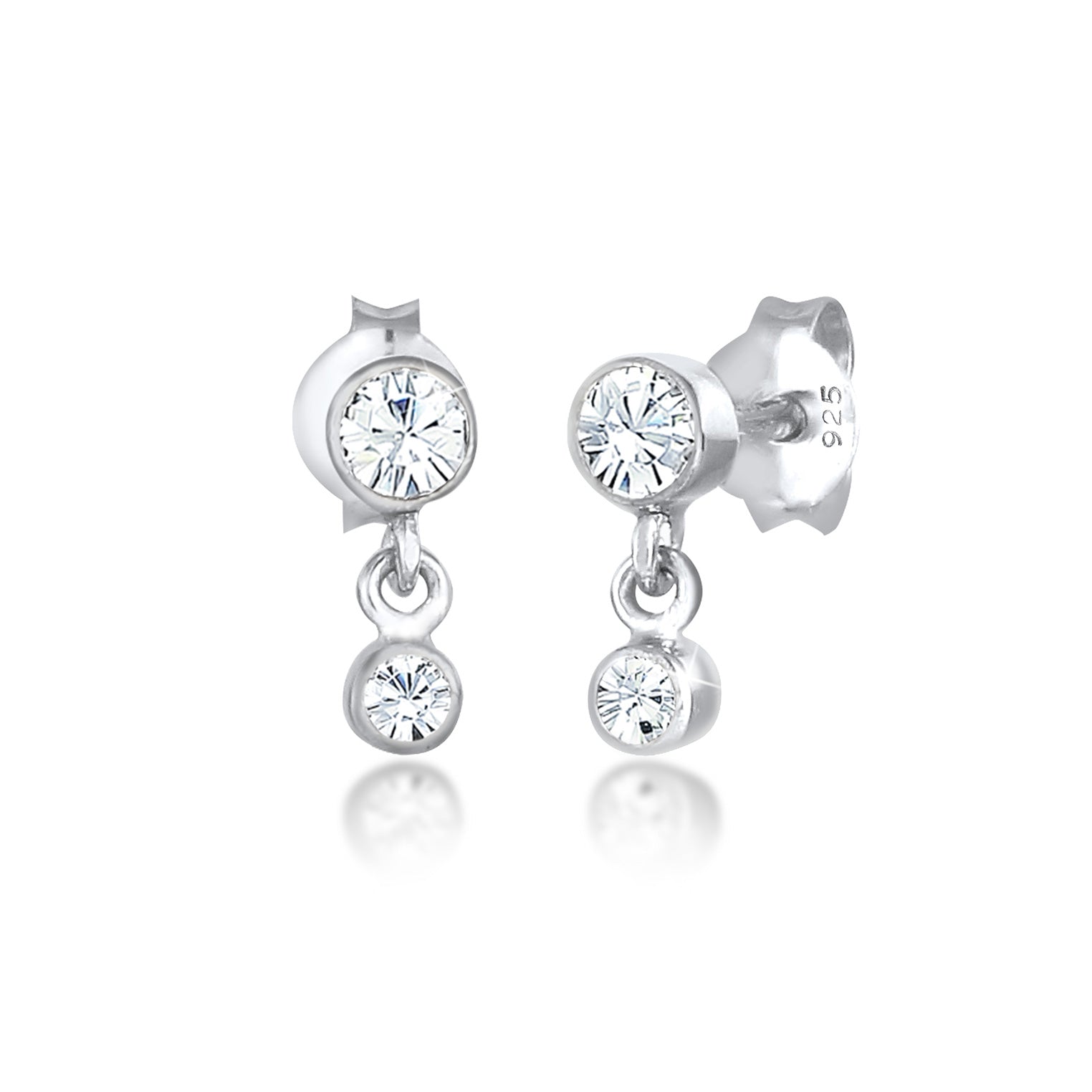 Silber - Elli | Ohrhänger | Mit Kristallen von Swarovski® (Weiß) | 925er Sterling Silber