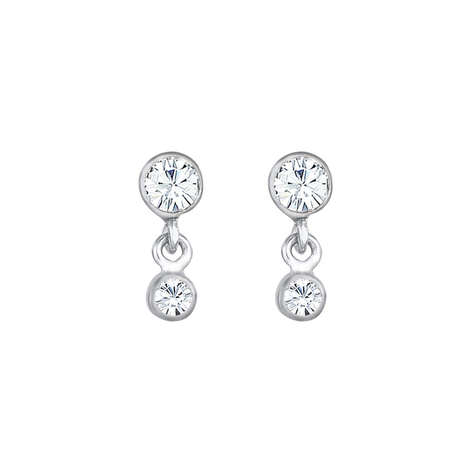Silber - Elli | Ohrhänger | Mit Kristallen von Swarovski® (Weiß) | 925er Sterling Silber