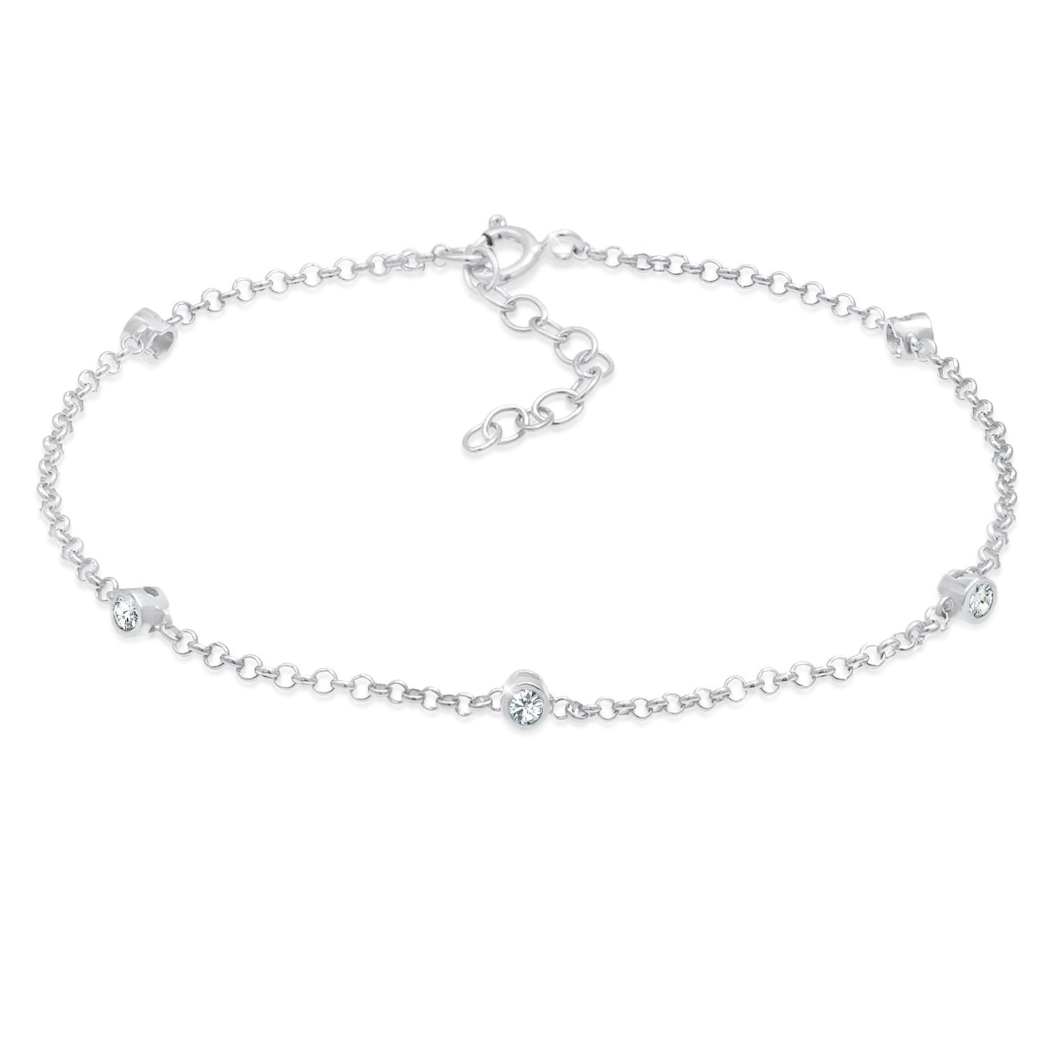 Silber - Elli | Armband | Mit Kristallen von Swarovski® (Weiß) | 925er Sterling Silber