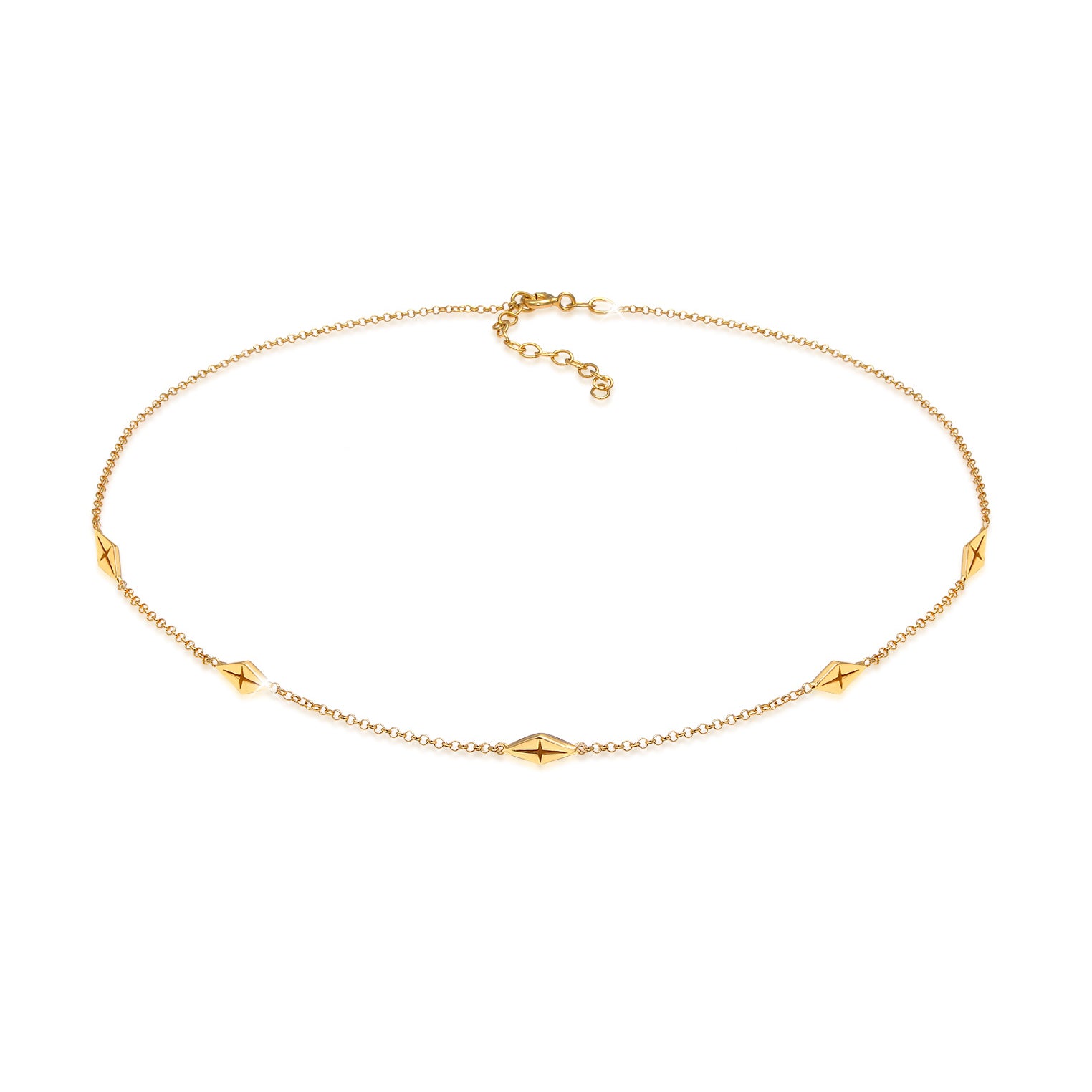 Gold - Elli | Choker Raute | 925 Sterling Silber vergoldet