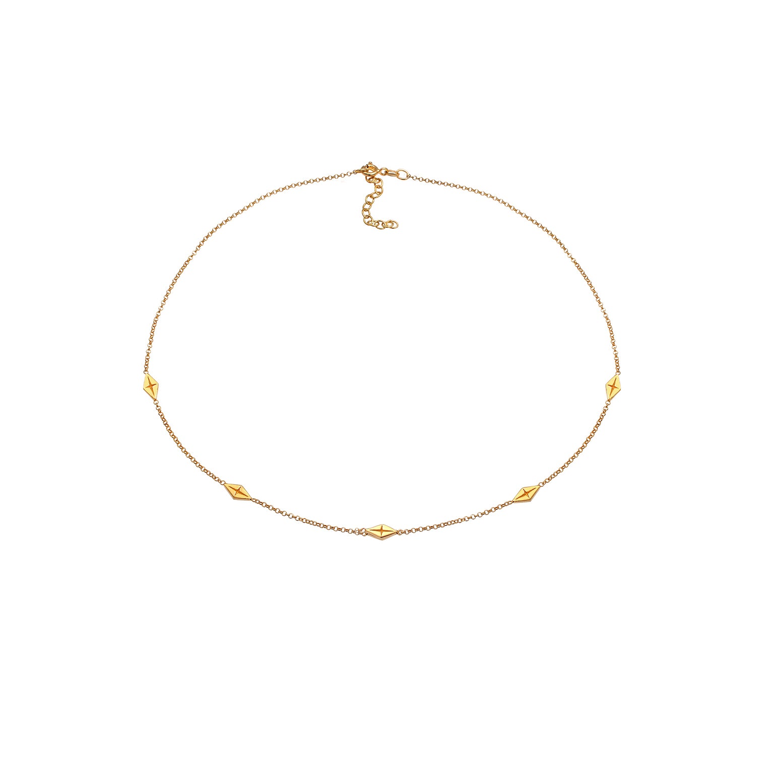 Gold - Elli | Choker Raute | 925 Sterling Silber vergoldet