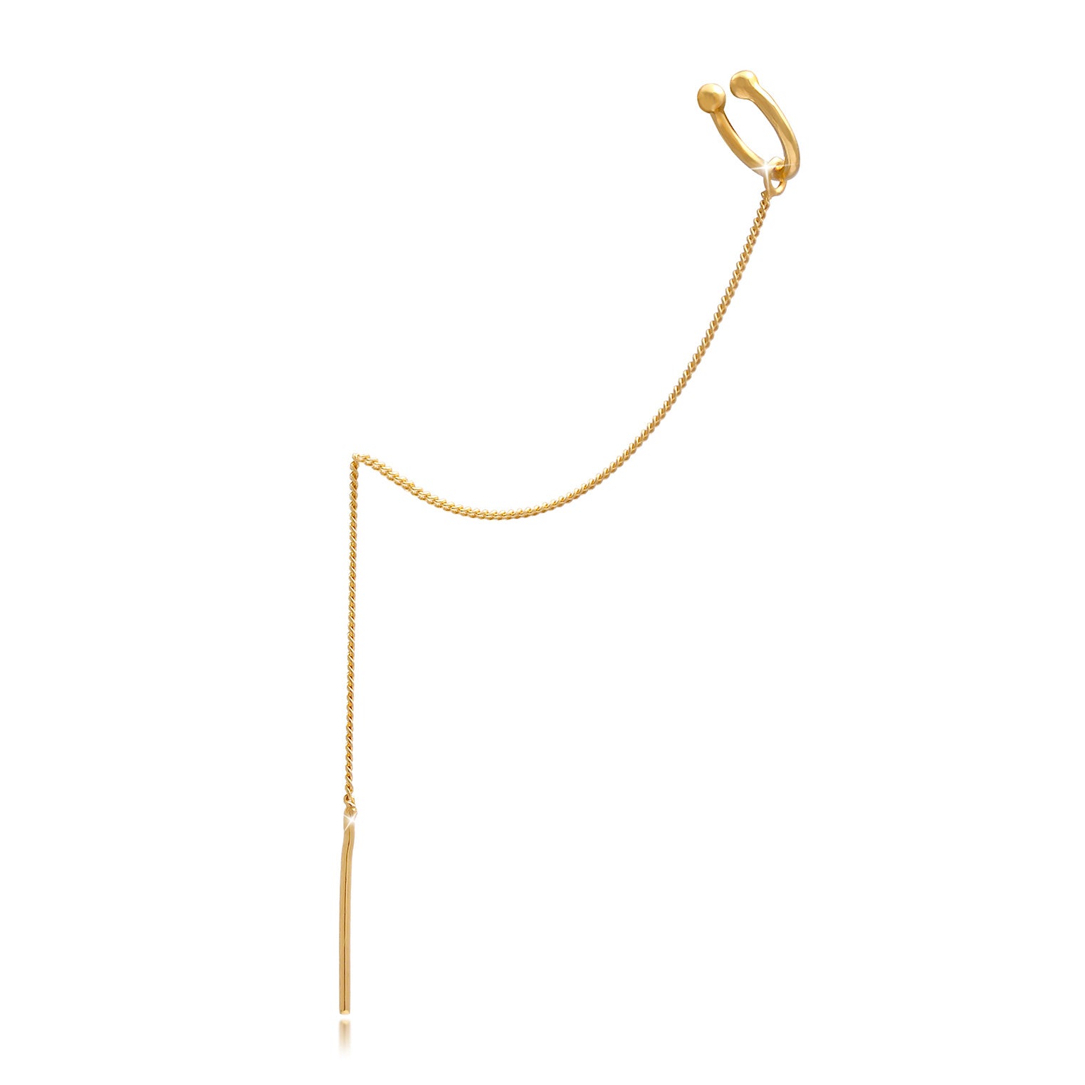 Gold - Elli | Earcuff Ear Chain | 925 Sterling Silber vergoldet