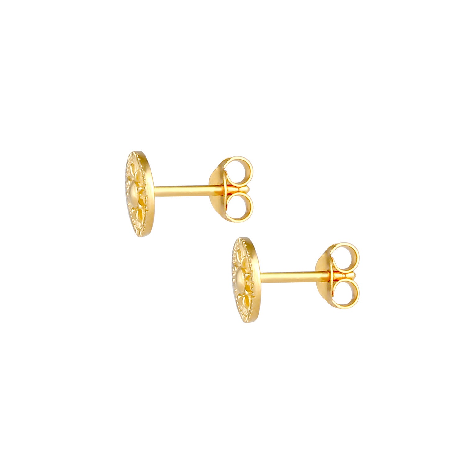 Gold - Elli | Ohrstecker Münze | 925 Sterling Silber vergoldet