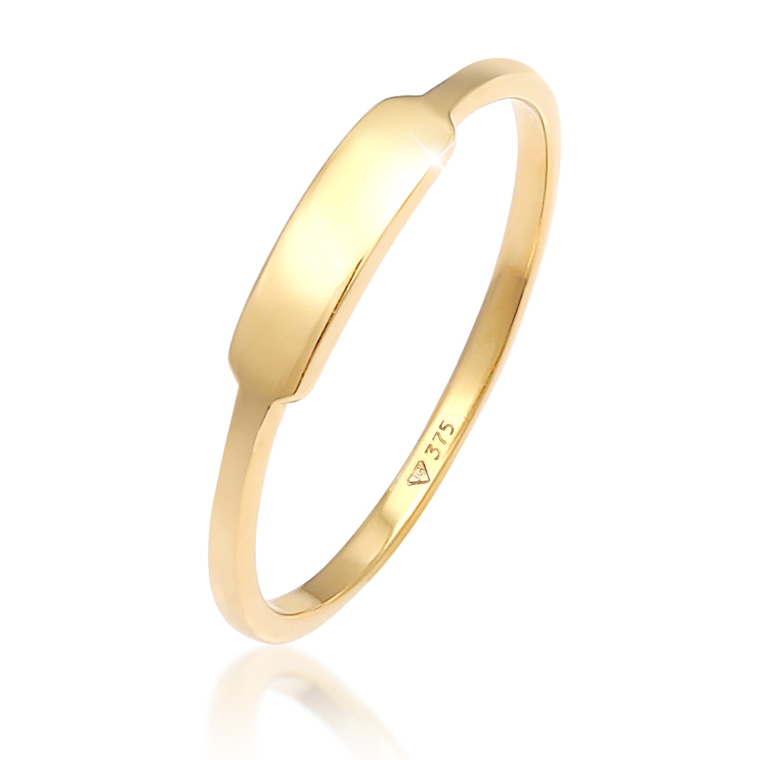 Gold - Elli PREMIUM | Siegelring Geo | 375 Gelbgold