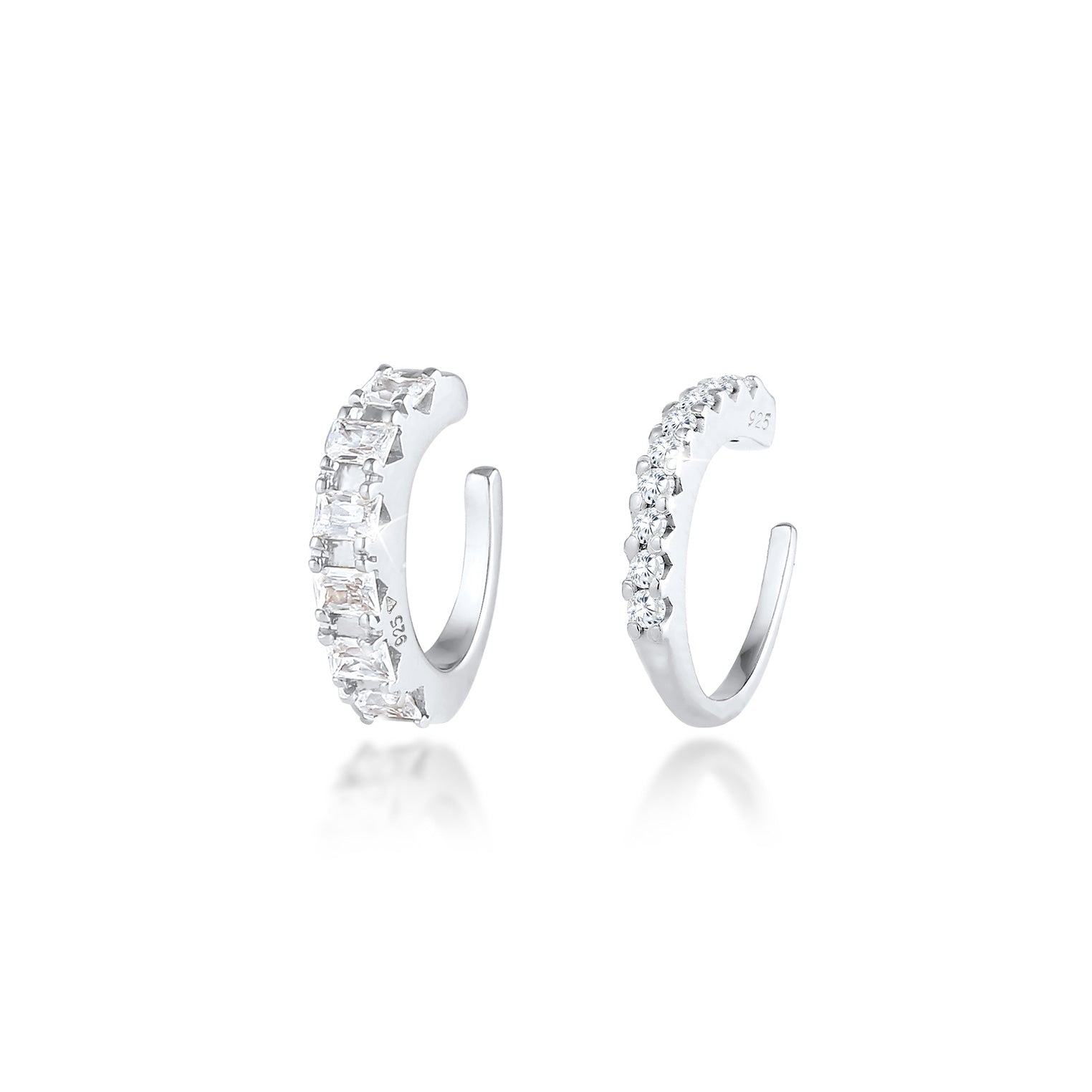 Silber - Elli PREMIUM | Earcuff | Zirkonia ( Weiß ) | 925er Sterling Silber