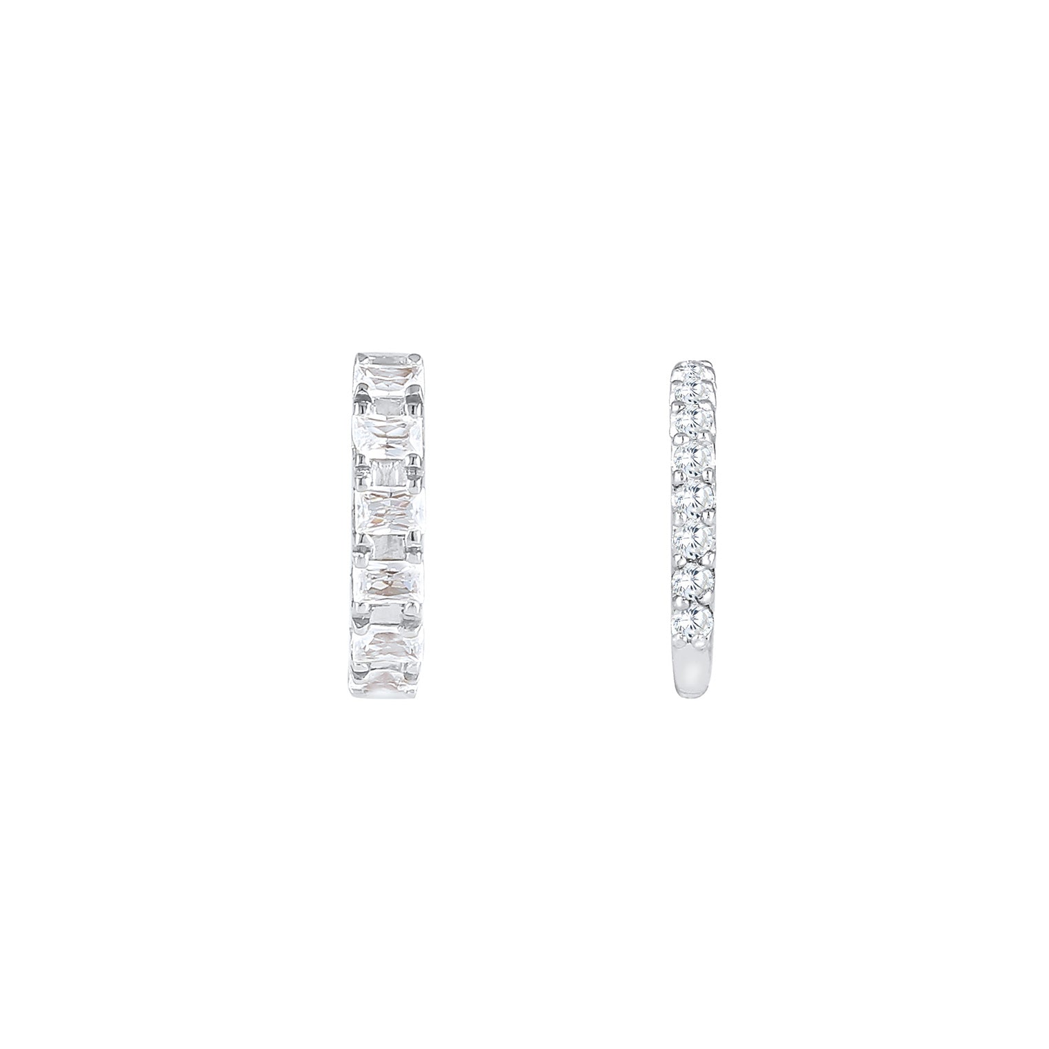 Silber - Elli PREMIUM | Earcuff | Zirkonia ( Weiß ) | 925er Sterling Silber