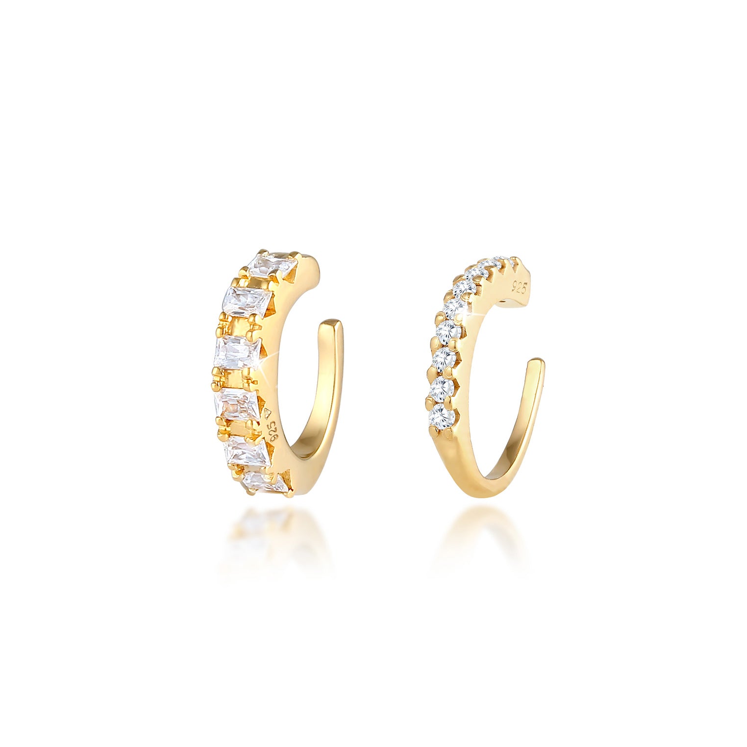 Gold - Elli PREMIUM | Earcuff | Zirkonia ( Weiß ) | 925 Sterling Silber vergoldet
