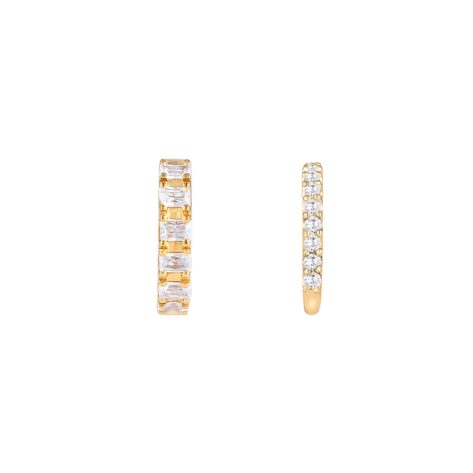 Gold - Elli PREMIUM | Earcuff | Zirkonia ( Weiß ) | 925 Sterling Silber vergoldet