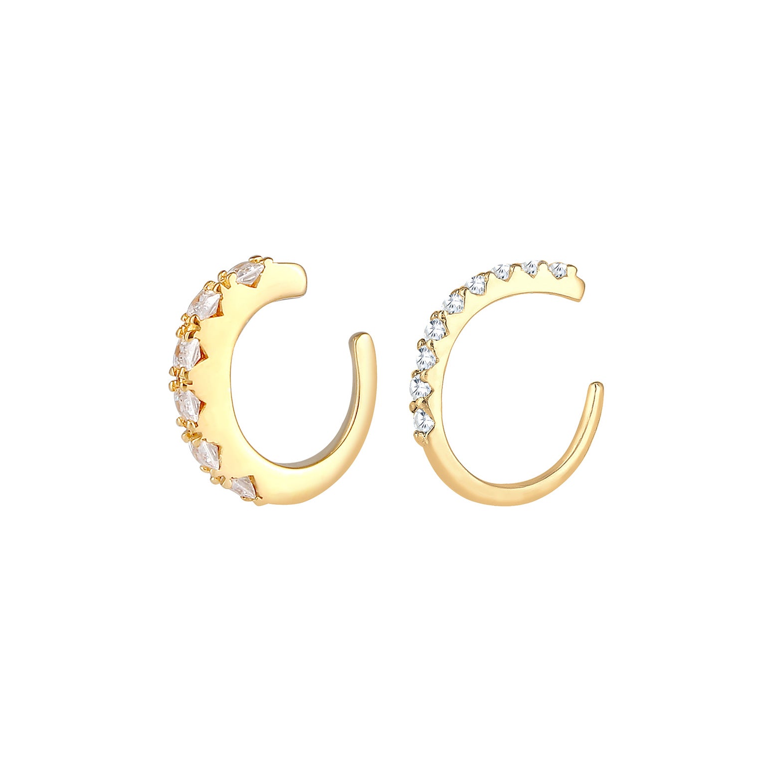 Gold - Elli PREMIUM | Earcuff | Zirkonia ( Weiß ) | 925 Sterling Silber vergoldet