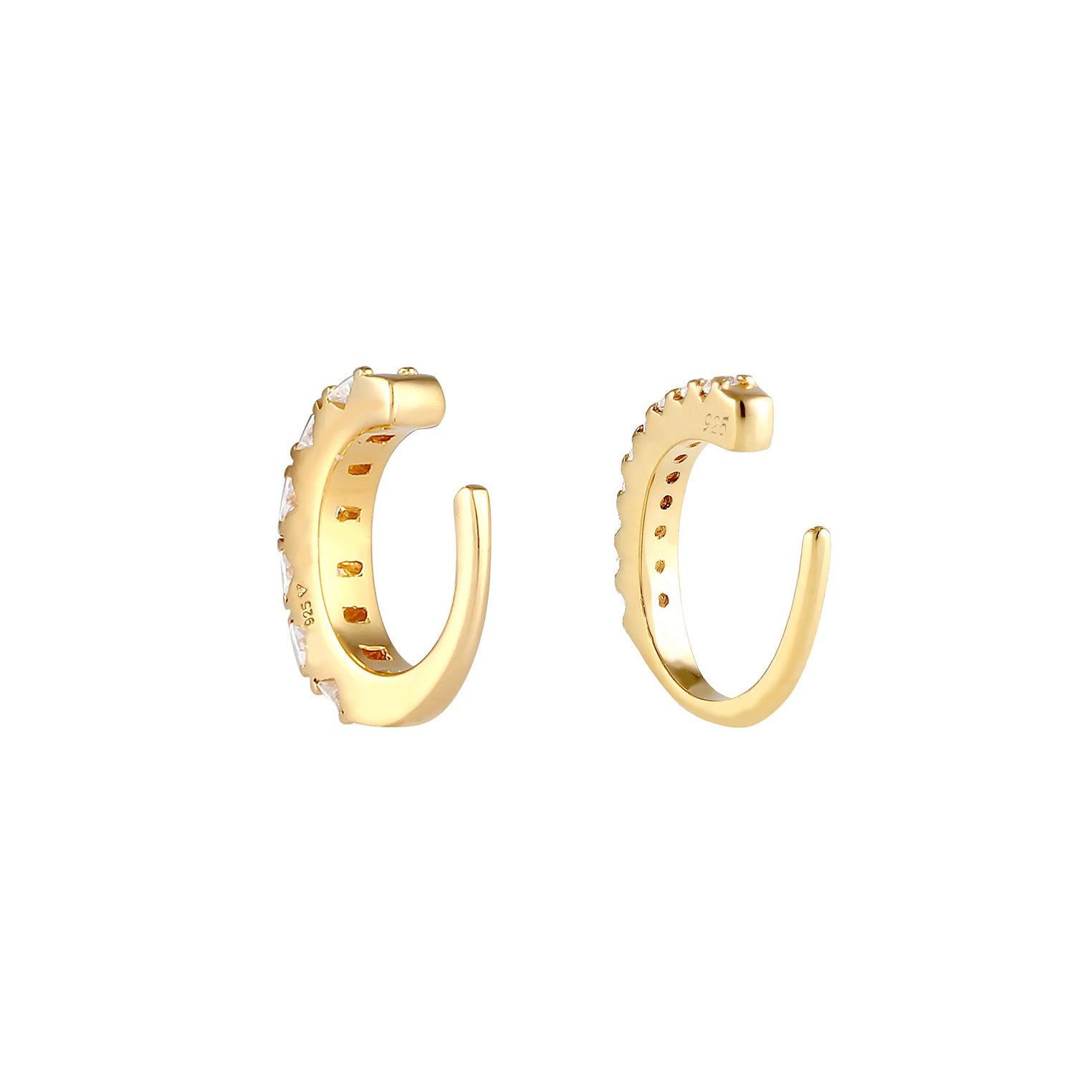 Gold - Elli PREMIUM | Earcuff | Zirkonia ( Weiß ) | 925 Sterling Silber vergoldet