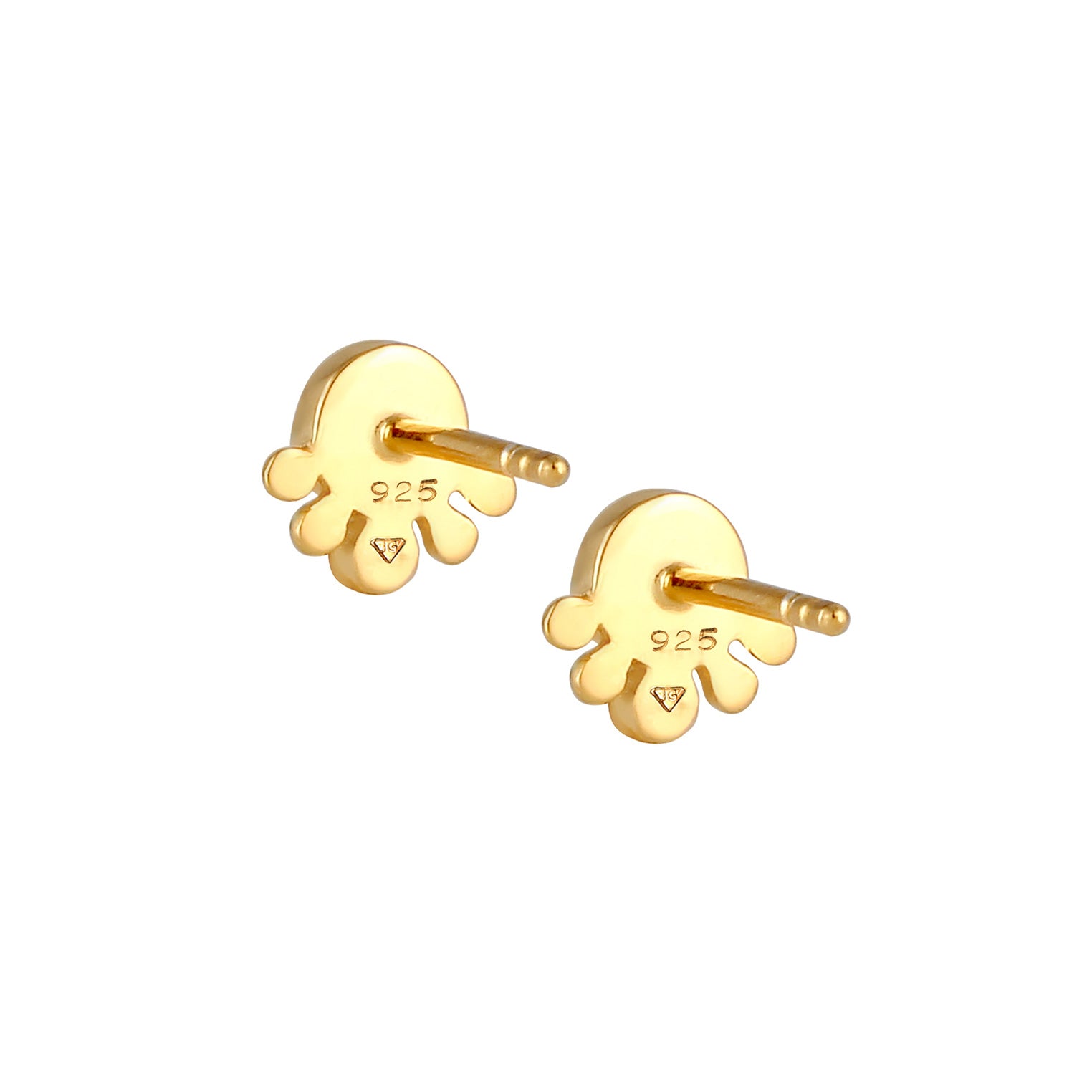 Gold - Elli | Ohrstecker | Opal ( Weiß ) | 925 Sterling Silber vergoldet