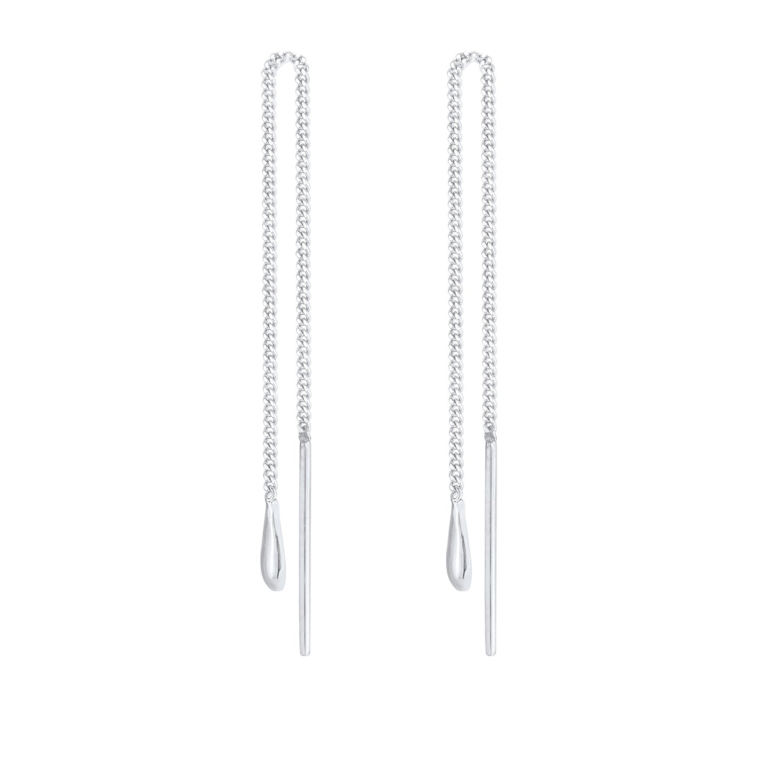 Silber - Elli | Ohrhänger Chain Tropfen | 925er Sterling Silber