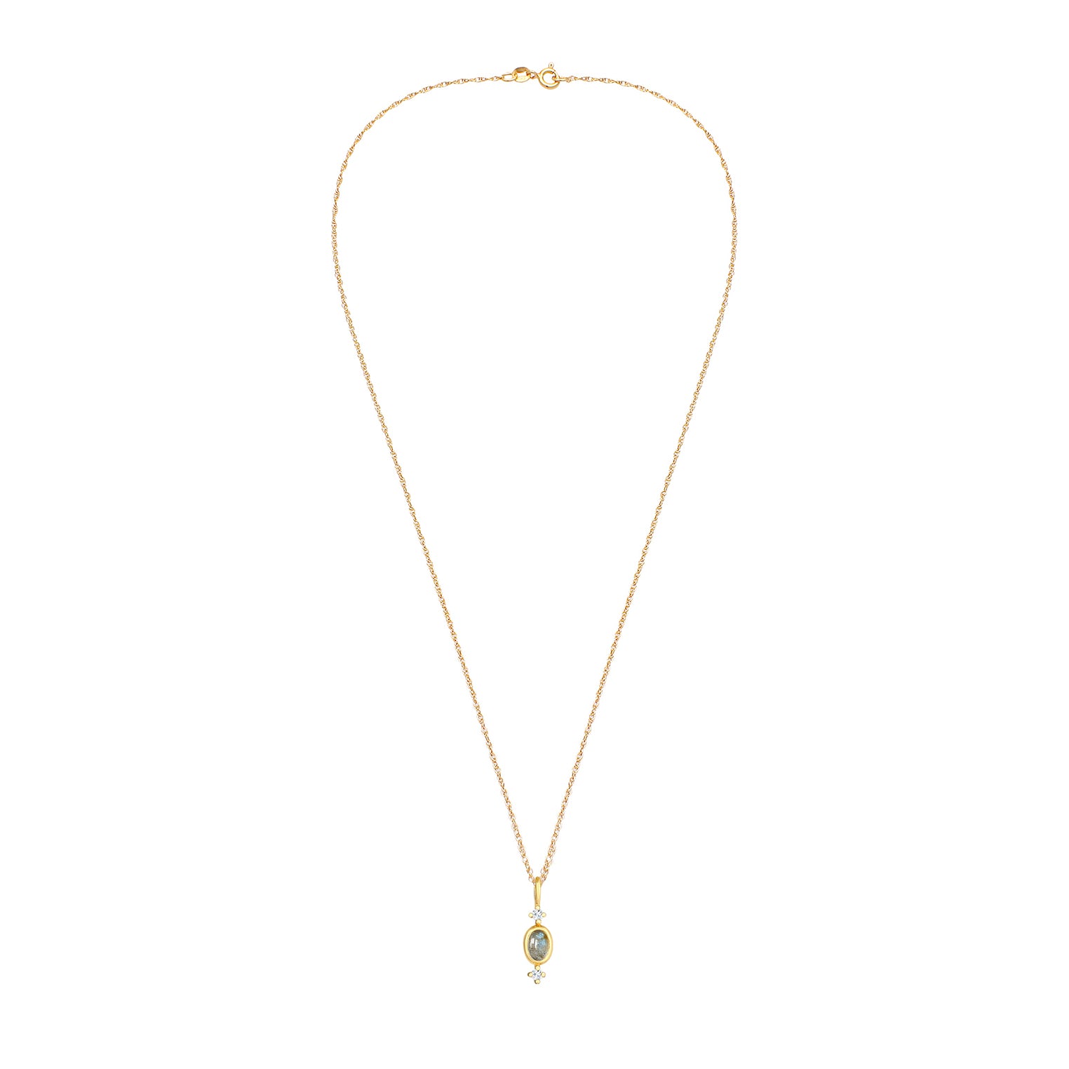 Gold - Elli PREMIUM | Halskette Anhänger | Topas (Weiß) | 925 Sterling Silber vergoldet