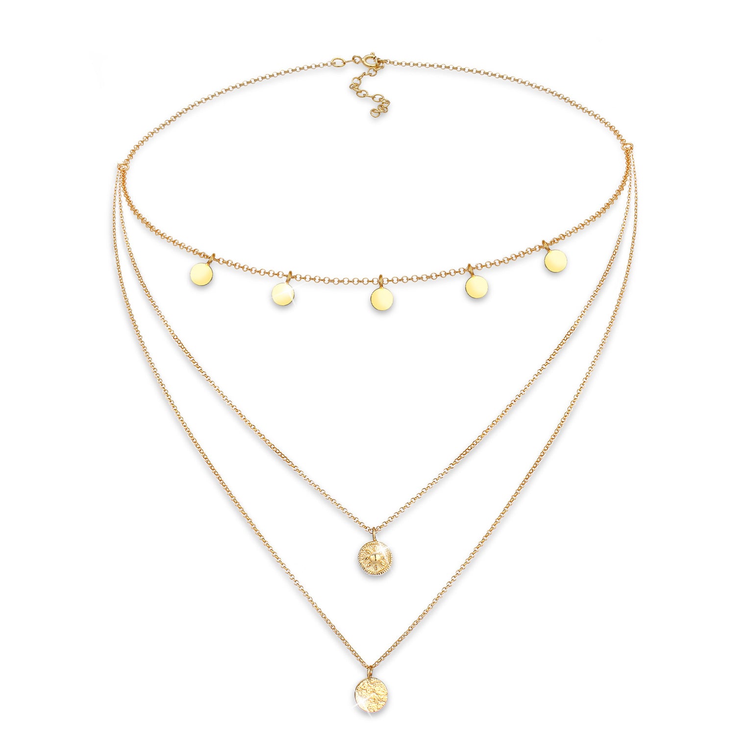 Gold - Elli | Choker Kreis | 925 Sterling Silber vergoldet