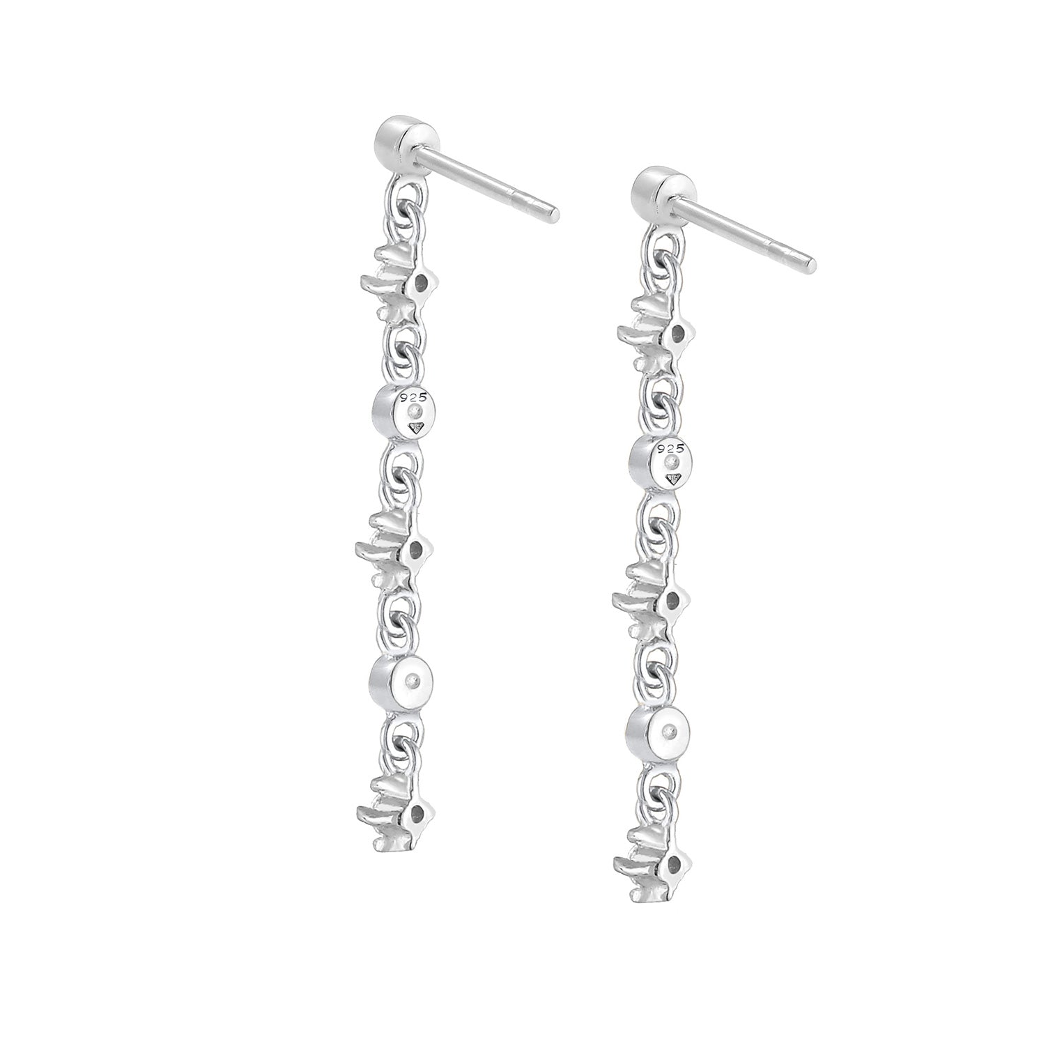 Silber - Elli | Ohrhänger| Zirkonia ( Weiß ) | 925er Sterling Silber