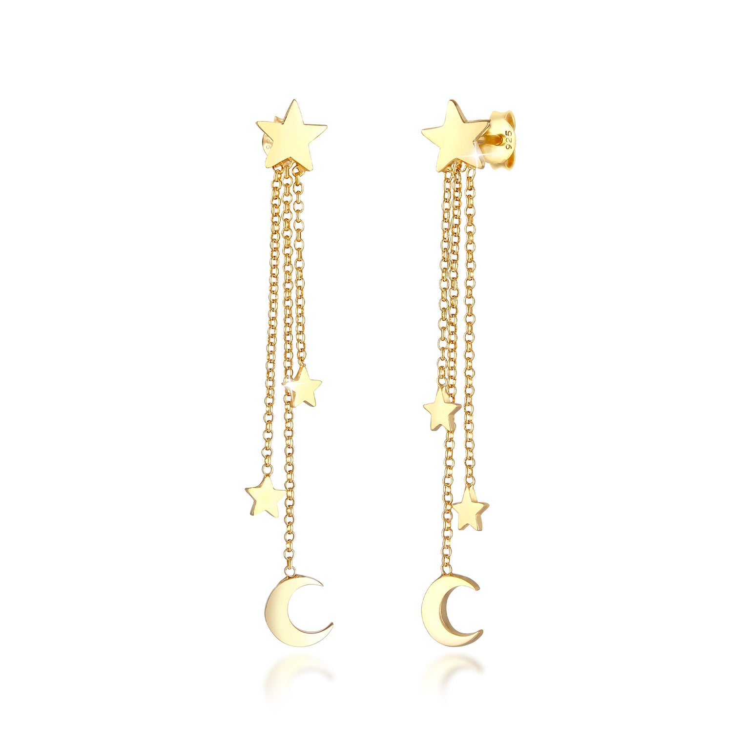 Gold - Elli | Ohrhänger Astro | 925 Sterling Silber vergoldet