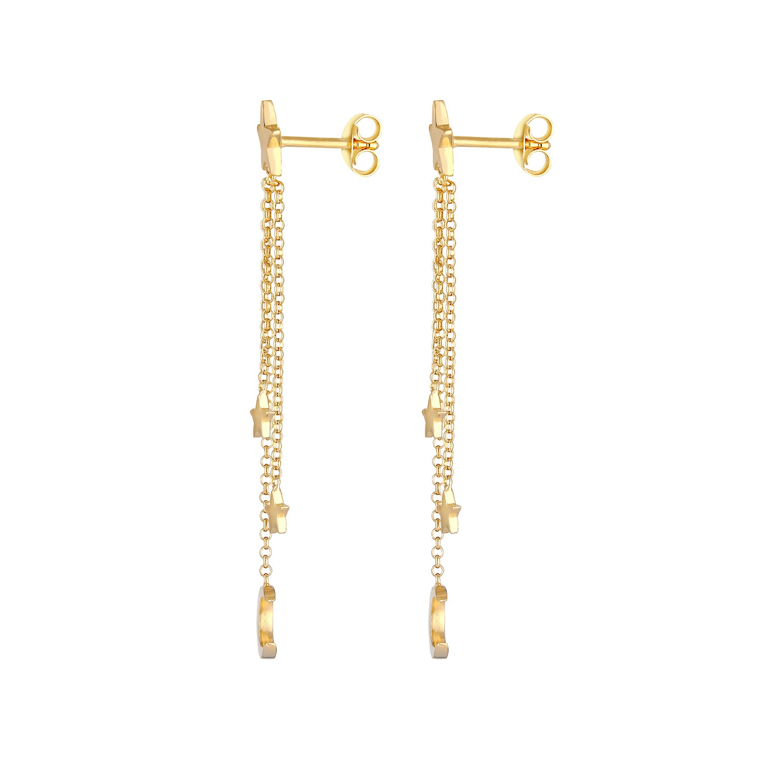 Gold - Elli | Ohrhänger Astro | 925 Sterling Silber vergoldet