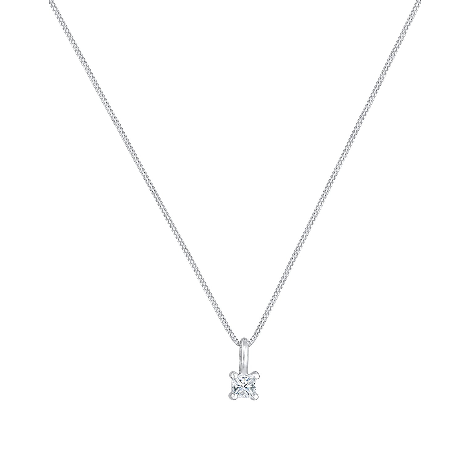 Silber - Elli DIAMONDS | Solitär-Halskette | Diamant (Weiß, 0.1 ct.) | 925er Sterling Silber