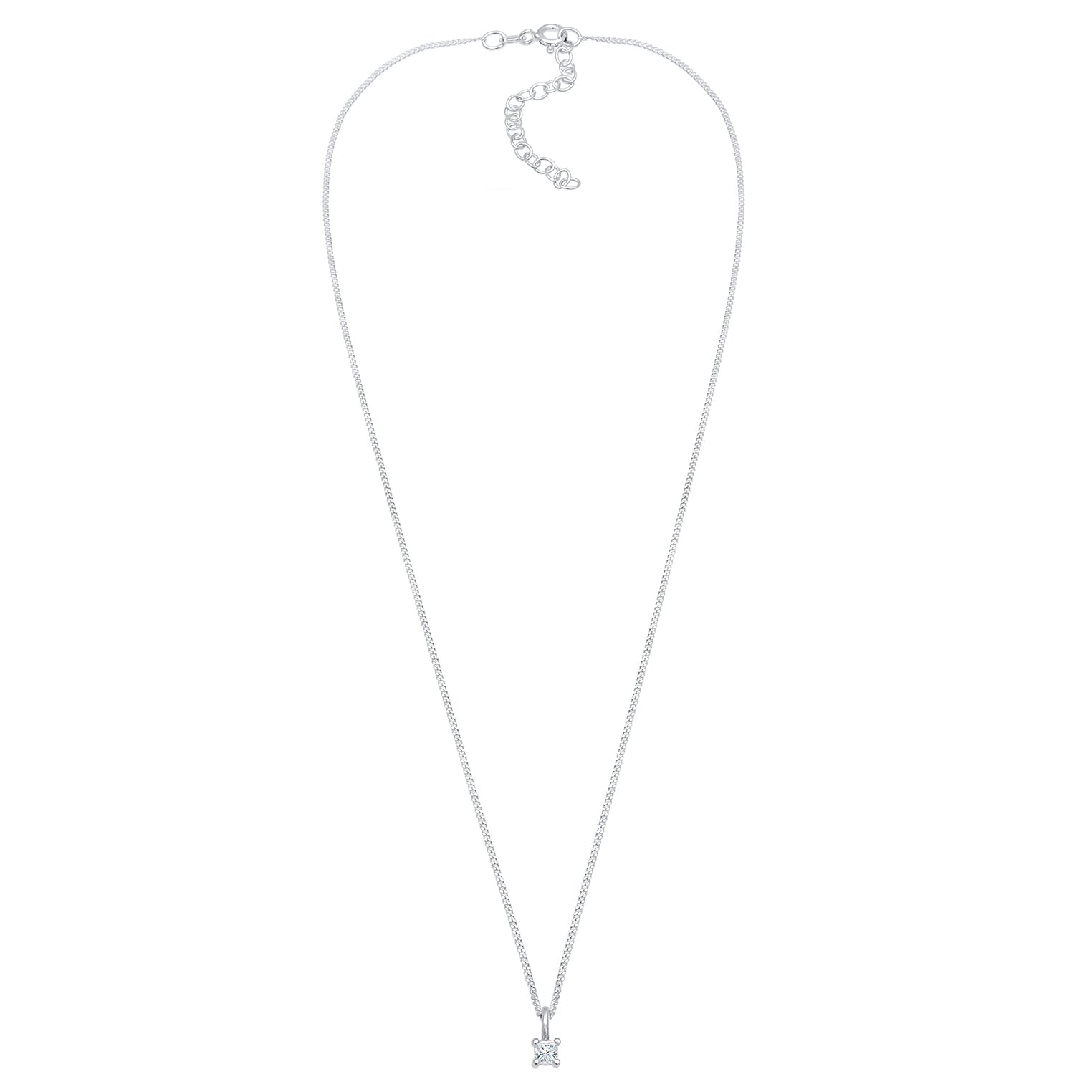 Silber - Elli DIAMONDS | Solitär-Halskette | Diamant (Weiß, 0.1 ct.) | 925er Sterling Silber