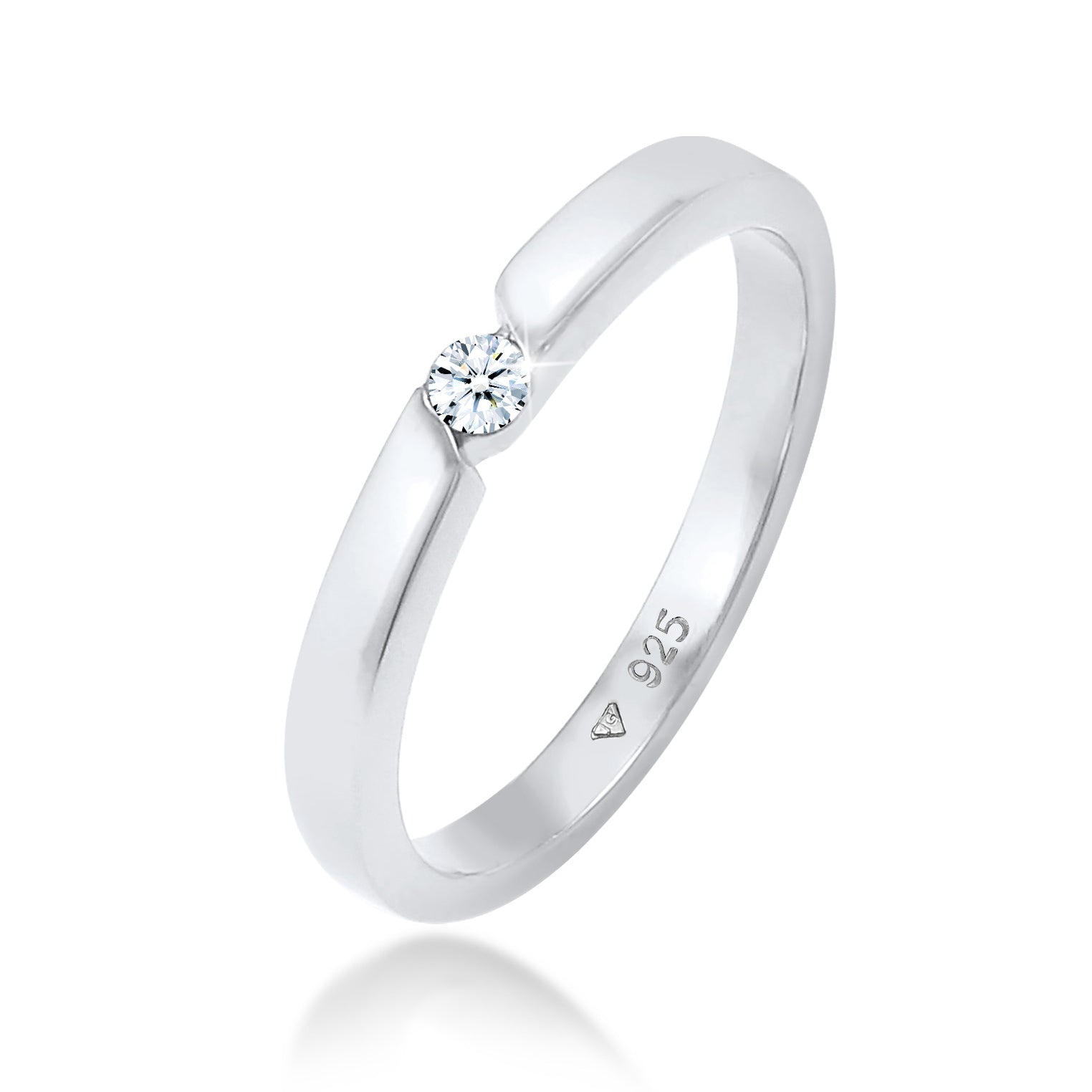 Silber - Elli DIAMONDS | Ring | Diamant ( Weiß, 0,06 ct ) | 925er Sterling Silber