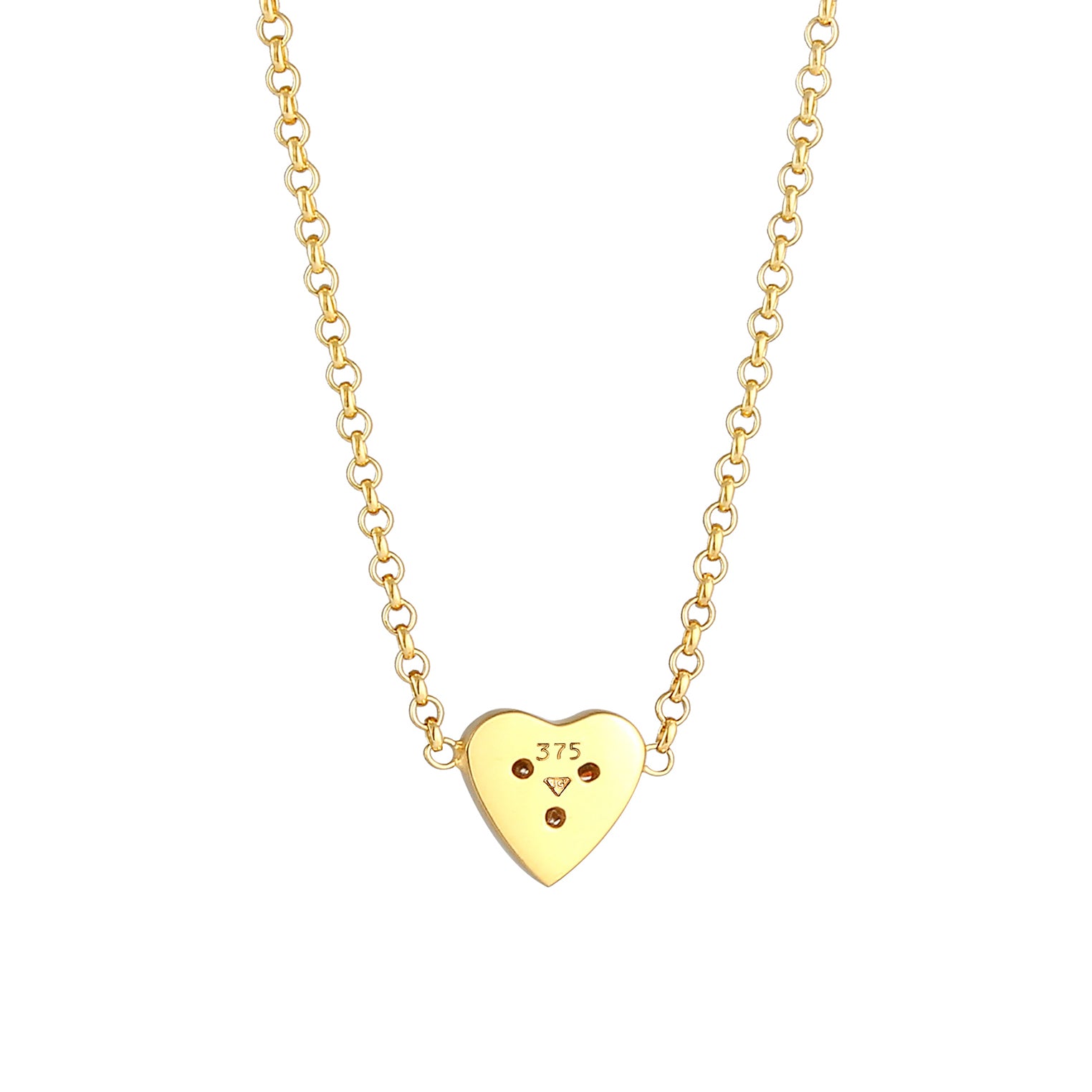 Gold - Elli DIAMONDS | Halskette Herz | Diamant ( Weiß, 0,045 ct ) | 375 Gelbgold