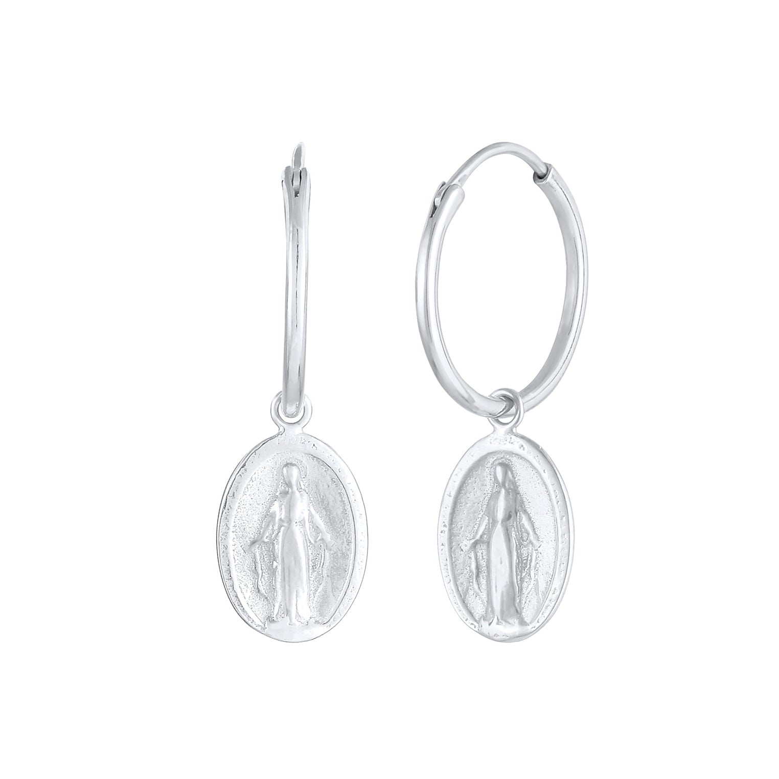 Silber - Elli | Ohrhänger Marienbild | 925er Sterling Silber