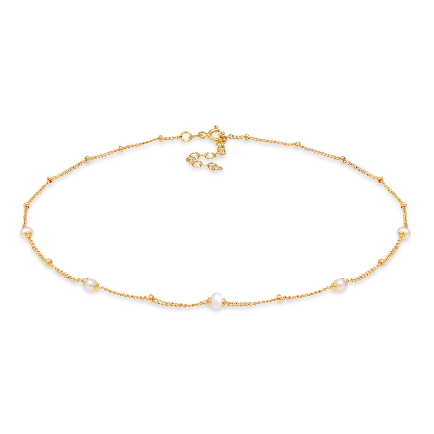 Gold - Elli | Choker | Süßwasserzuchtperlen | 925 Sterling Silber vergoldet