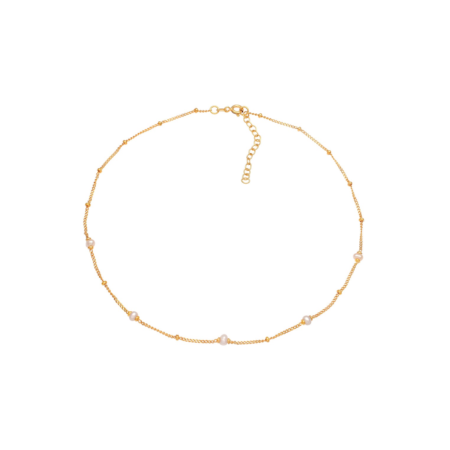 Gold - Elli | Choker | Süßwasserzuchtperlen | 925 Sterling Silber vergoldet