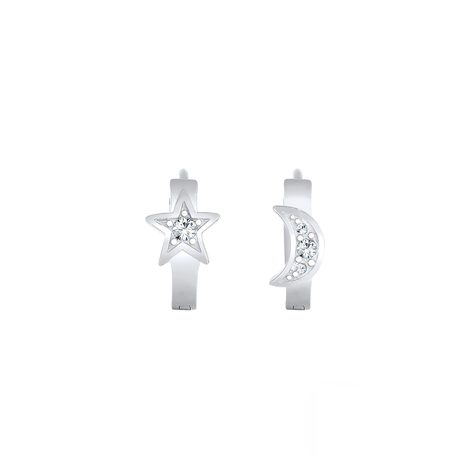 Silber - Elli | Creole Astro | Kristall ( Weiß ) | 925er Sterling Silber