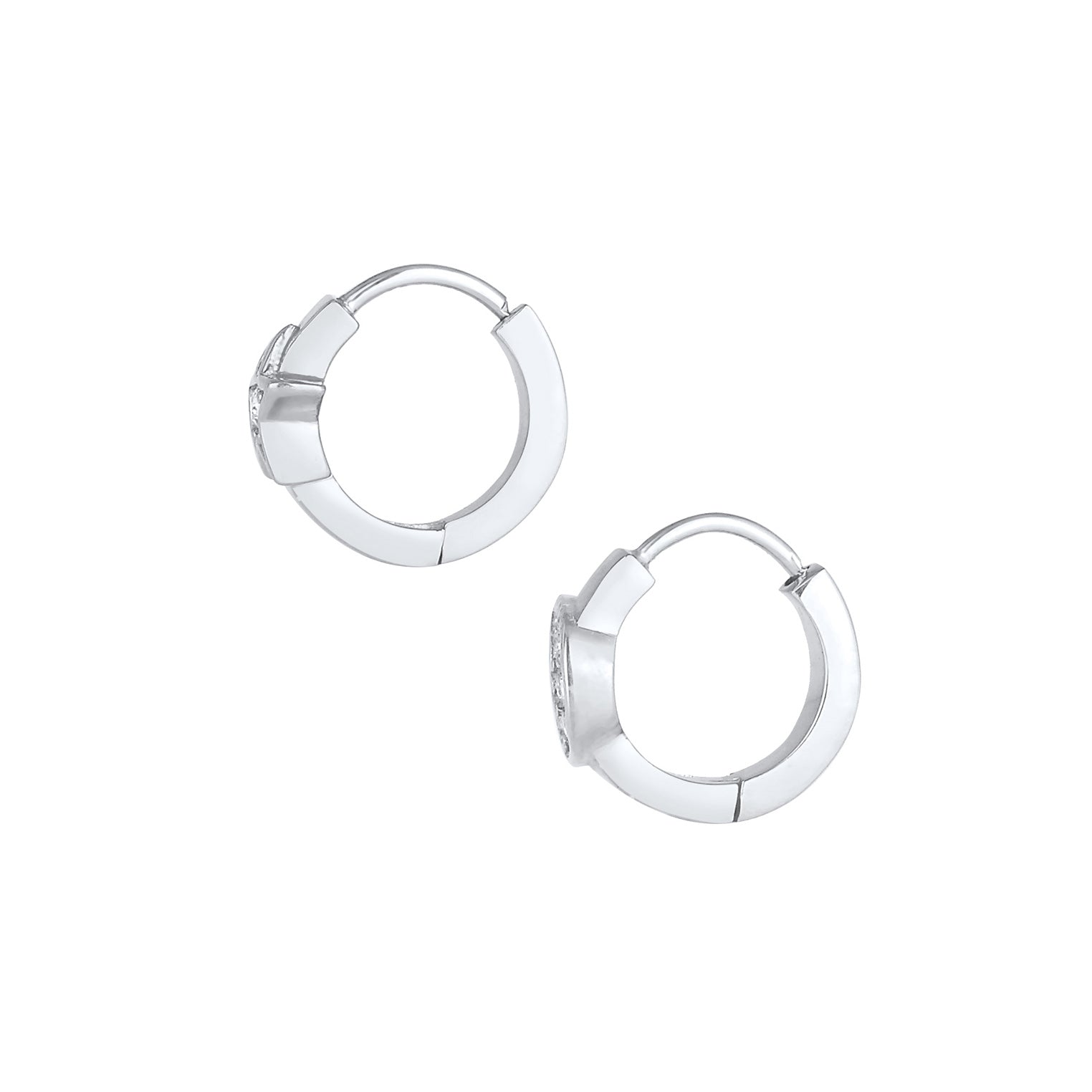 Silber - Elli | Creole Astro | Kristall ( Weiß ) | 925er Sterling Silber
