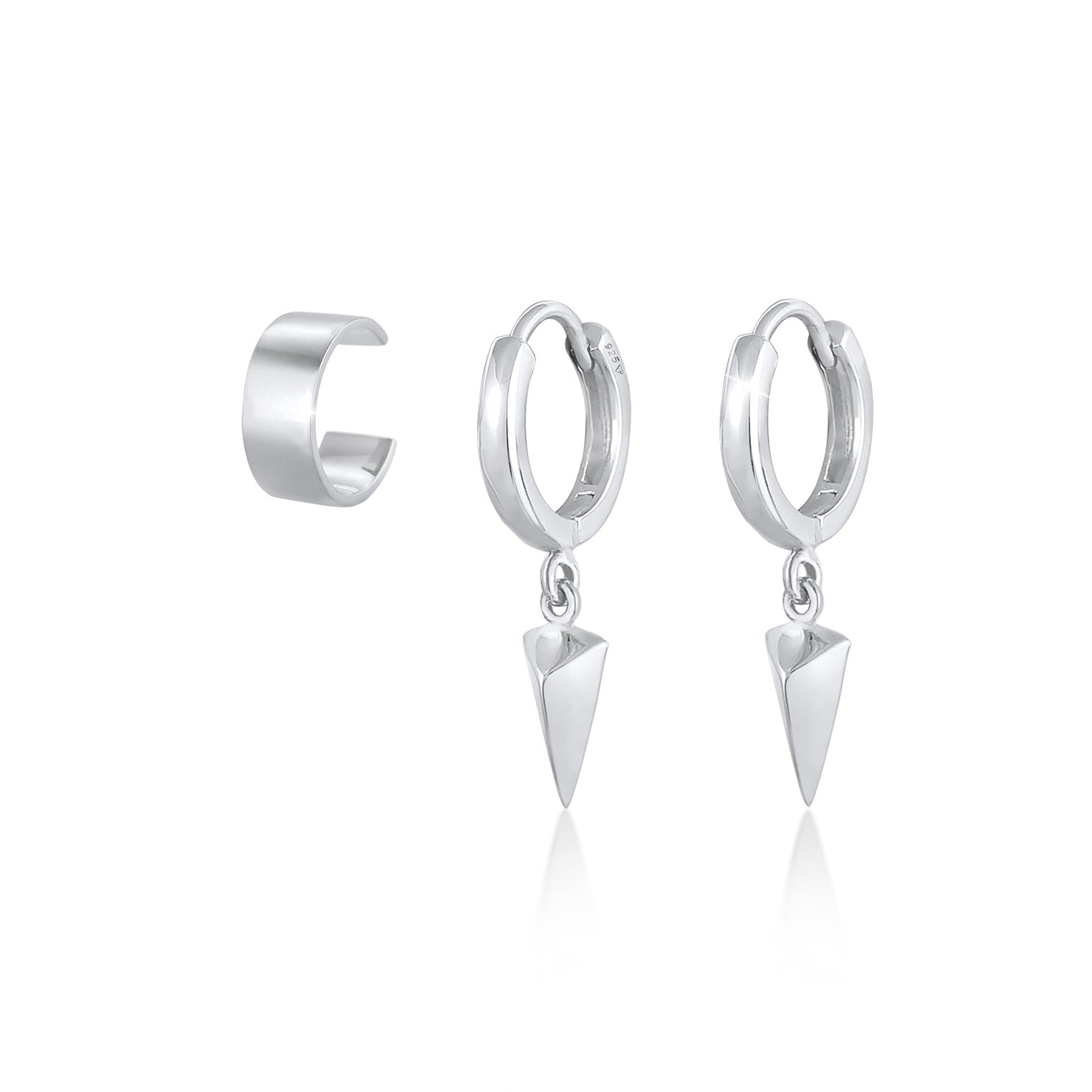 Silber - Elli | Ohrringset Dreieck | 925er Sterling Silber