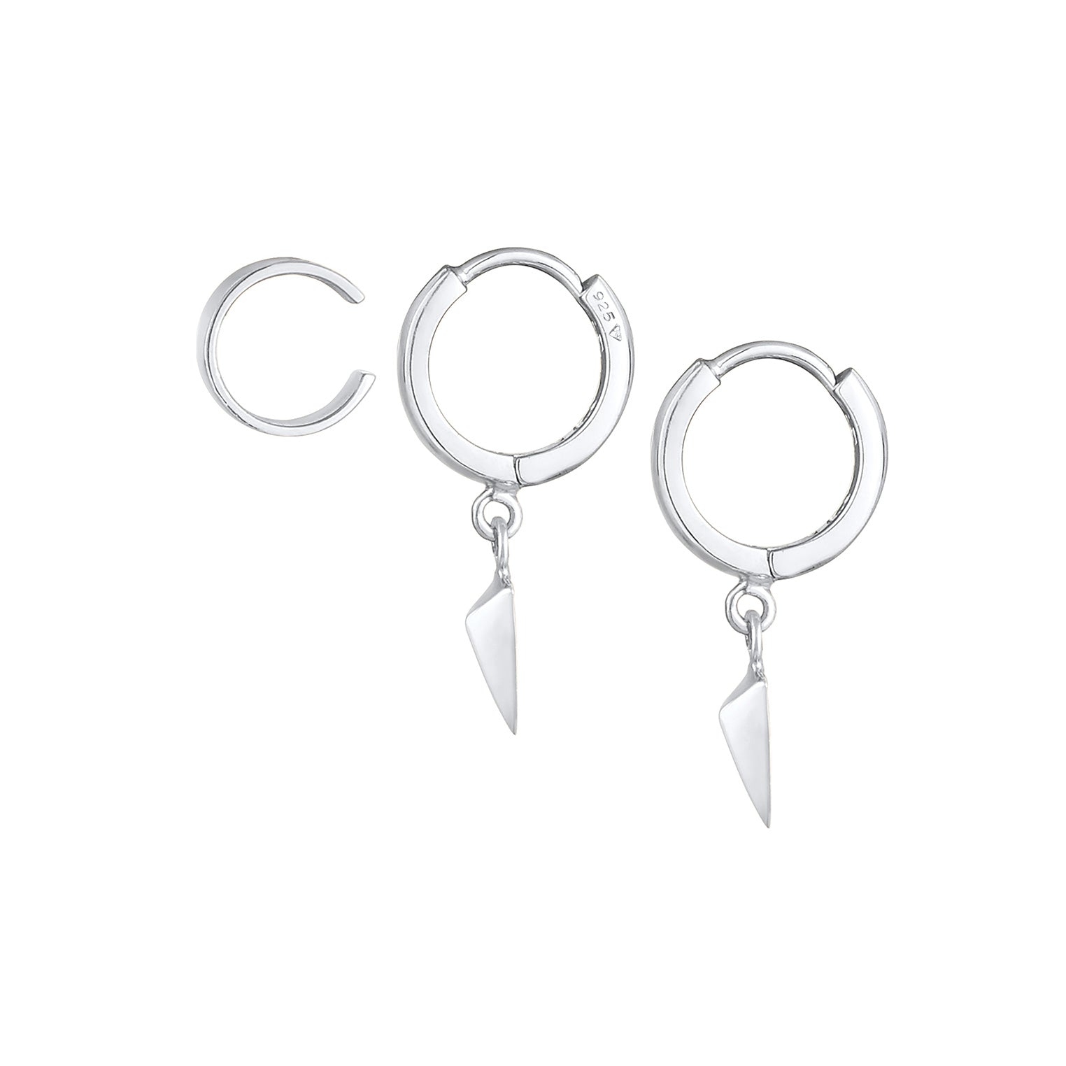 Silber - Elli | Ohrringset Dreieck | 925er Sterling Silber