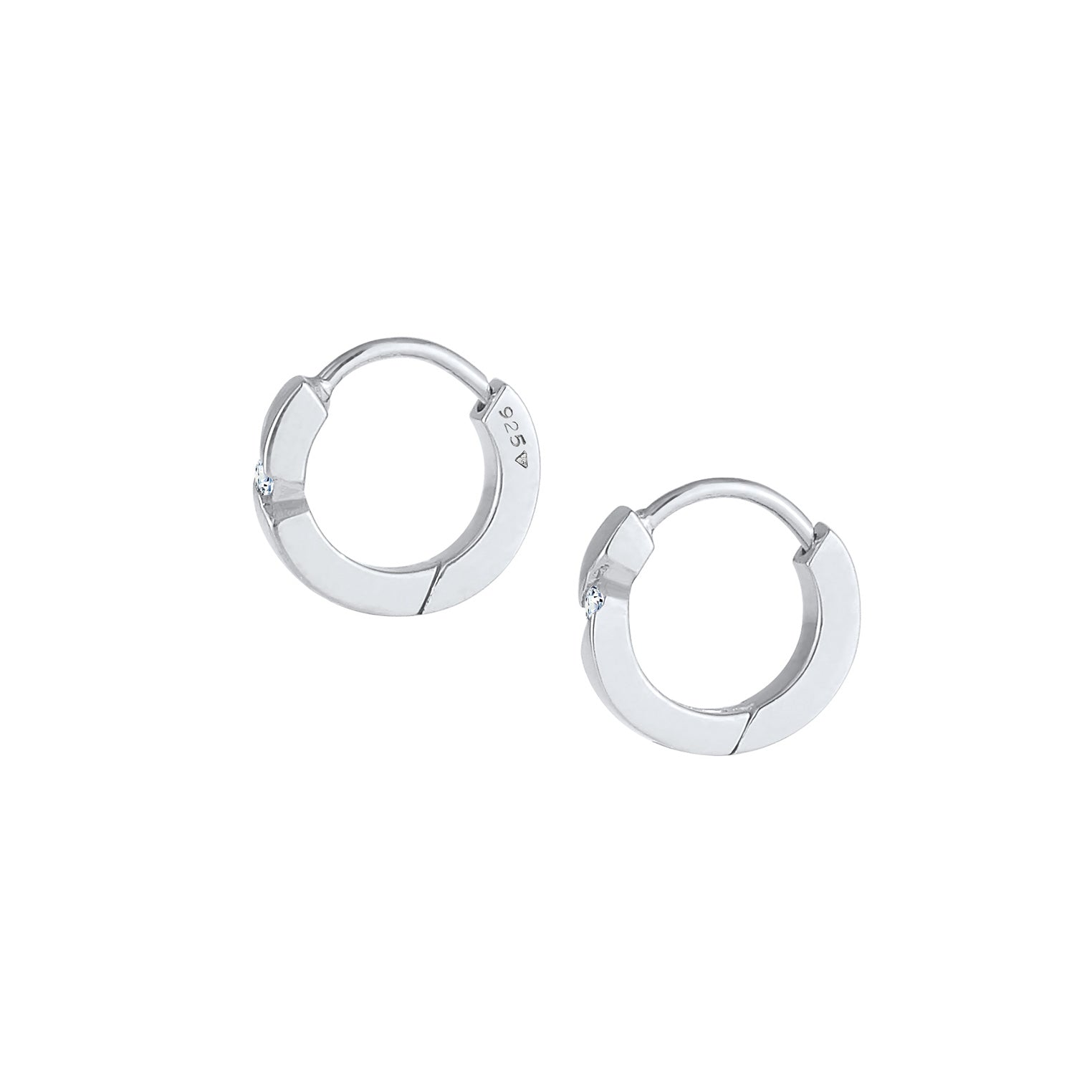 Silber - Elli DIAMONDS | Creole | Diamant ( Weiß, 0,03 ct ) | 925er Sterling Silber