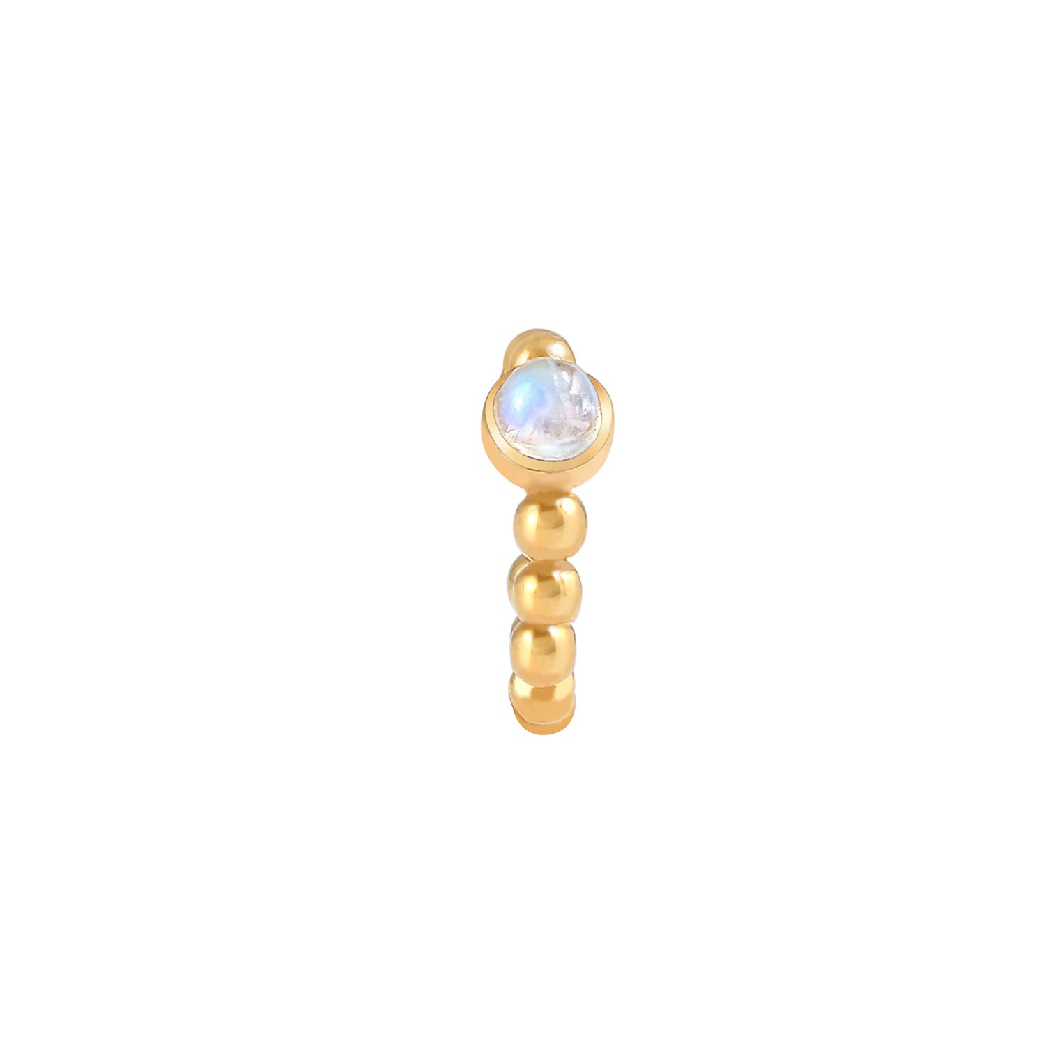 Gold - Elli | Single Earcuff | Mondstein ( Weiß ) | 925 Sterling Silber vergoldet